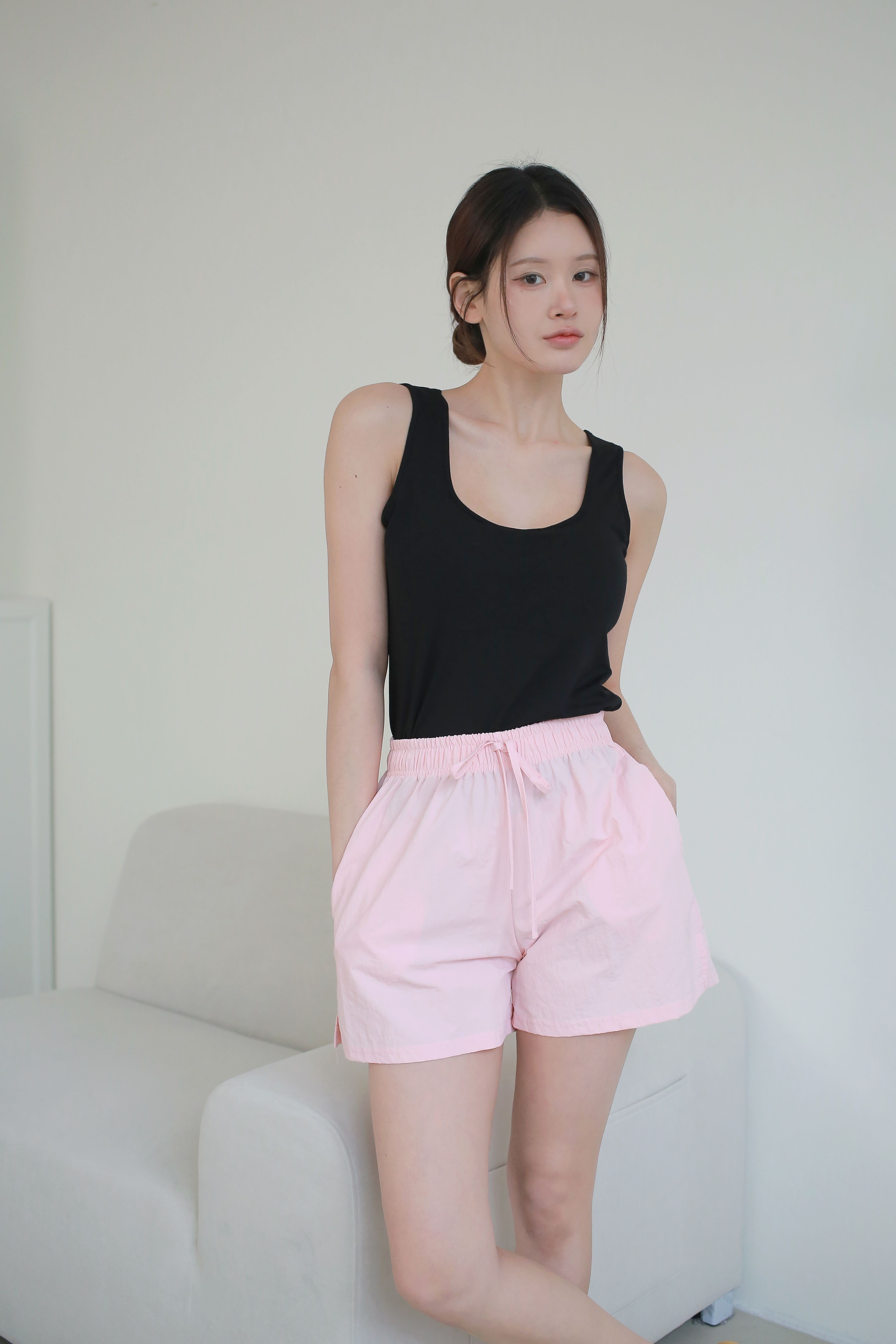 コットンラウンドネックベーシックスリムキャミソールカップ付 | 詳細画像11