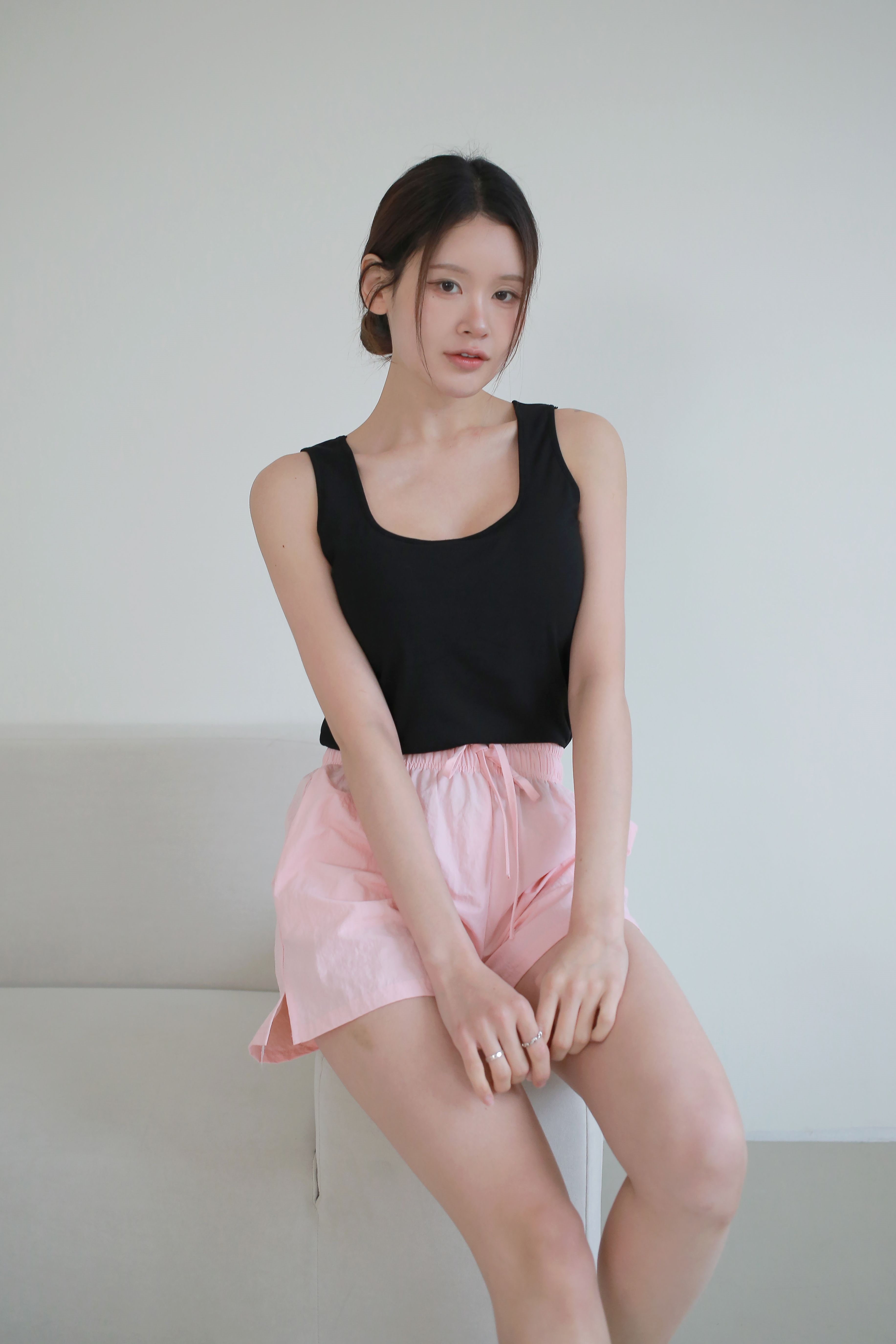 コットンラウンドネックベーシックスリムキャミソールカップ付 | 詳細画像15