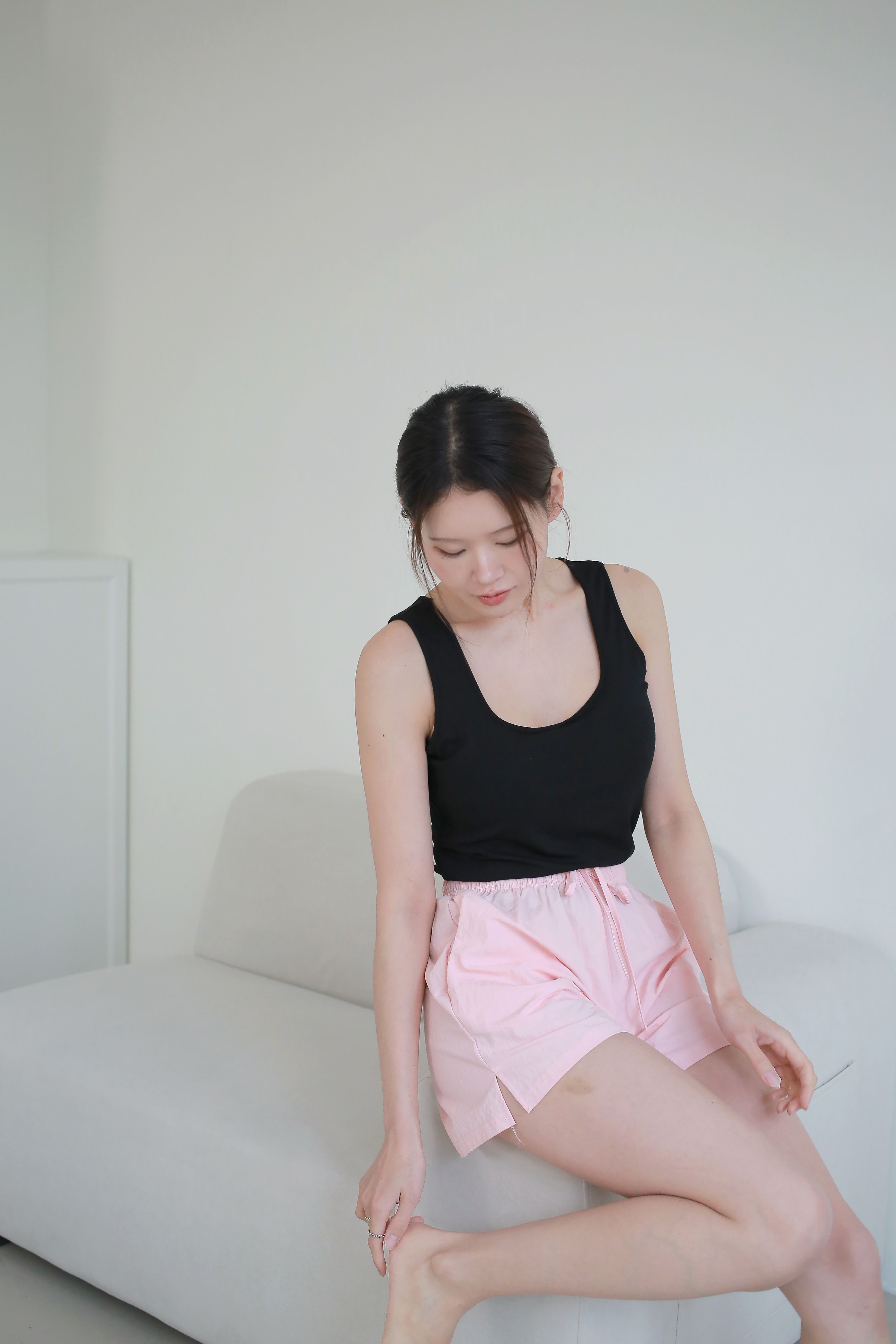 コットンラウンドネックベーシックスリムキャミソールカップ付 | 詳細画像17