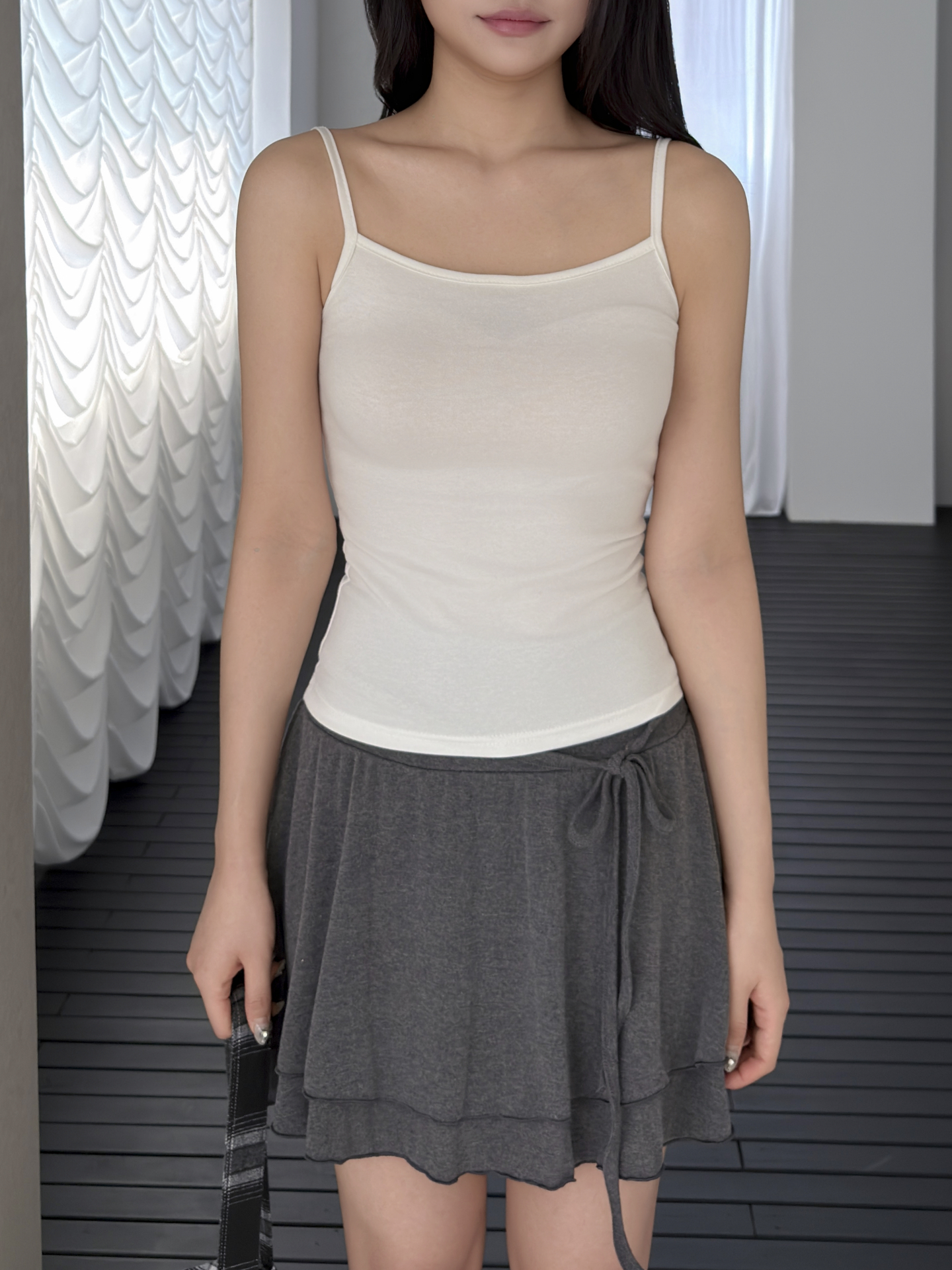 スリムワイドネック無地キャミソール | 詳細画像12