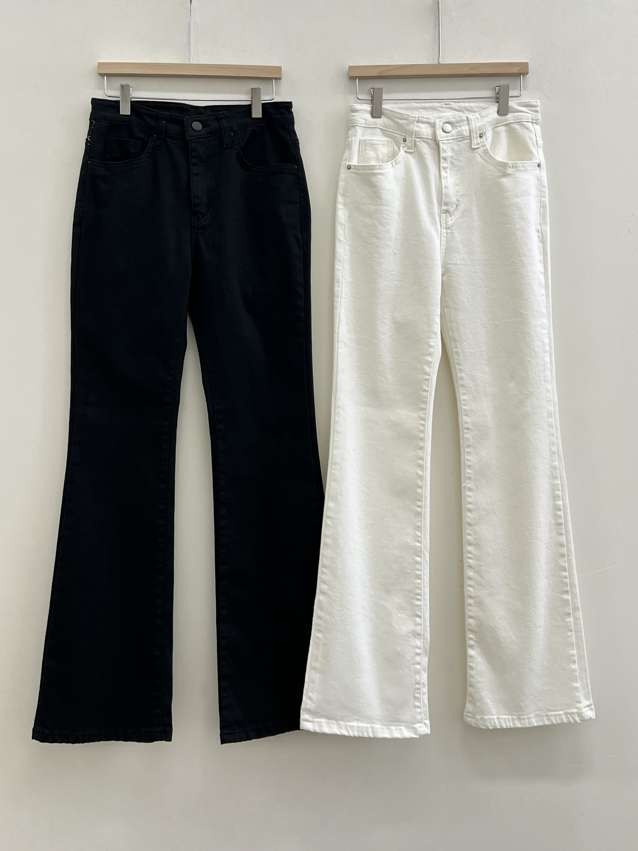 ジップアップバックルポケットスリムループバックポケットブーツカット無地パンツ | 詳細画像17