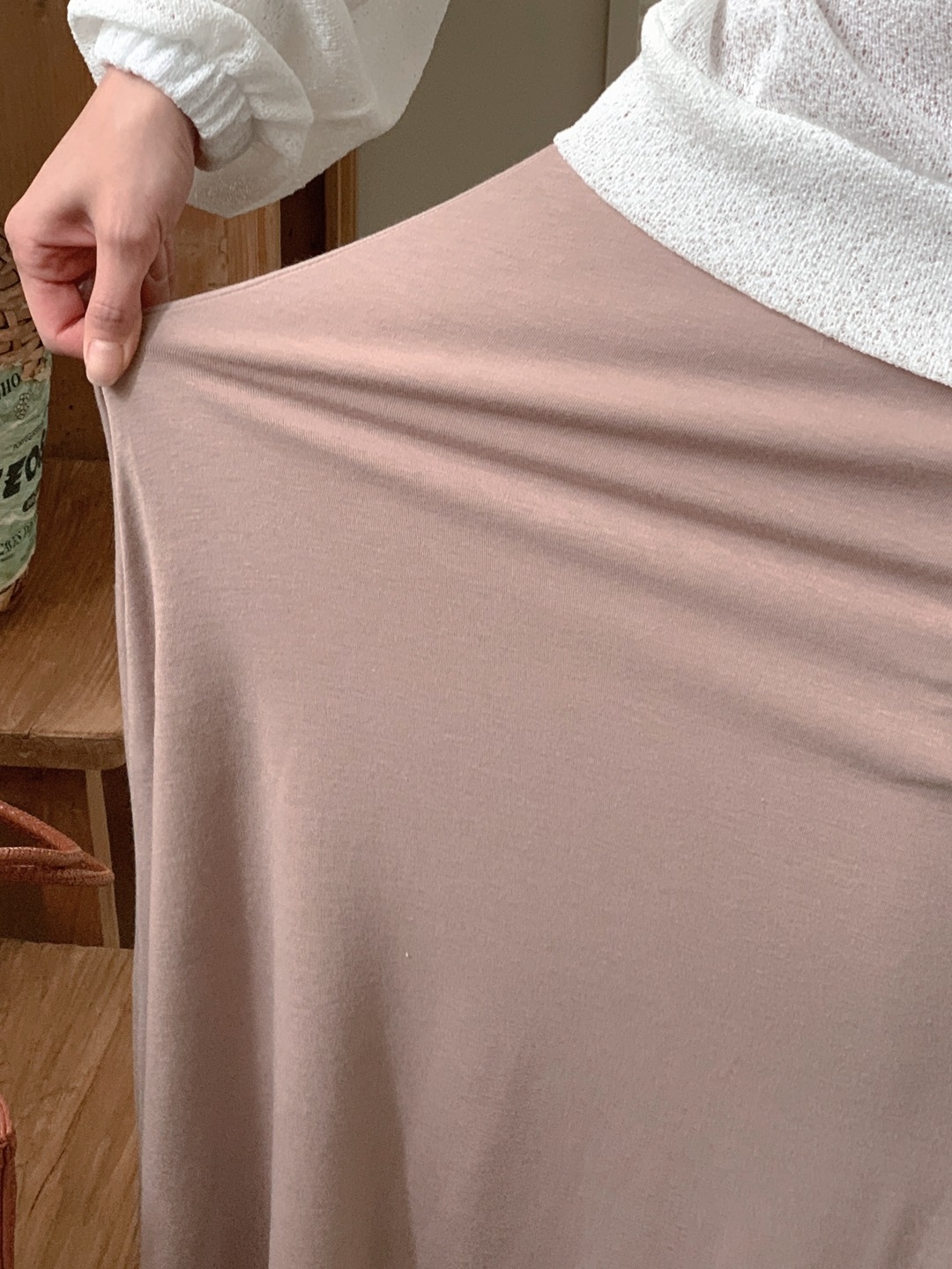 ジップアップフードロングルーズ長袖フレアAラインセミクロップドドロップショルダー無地ジップパーカーキャミワンピース | 詳細画像12