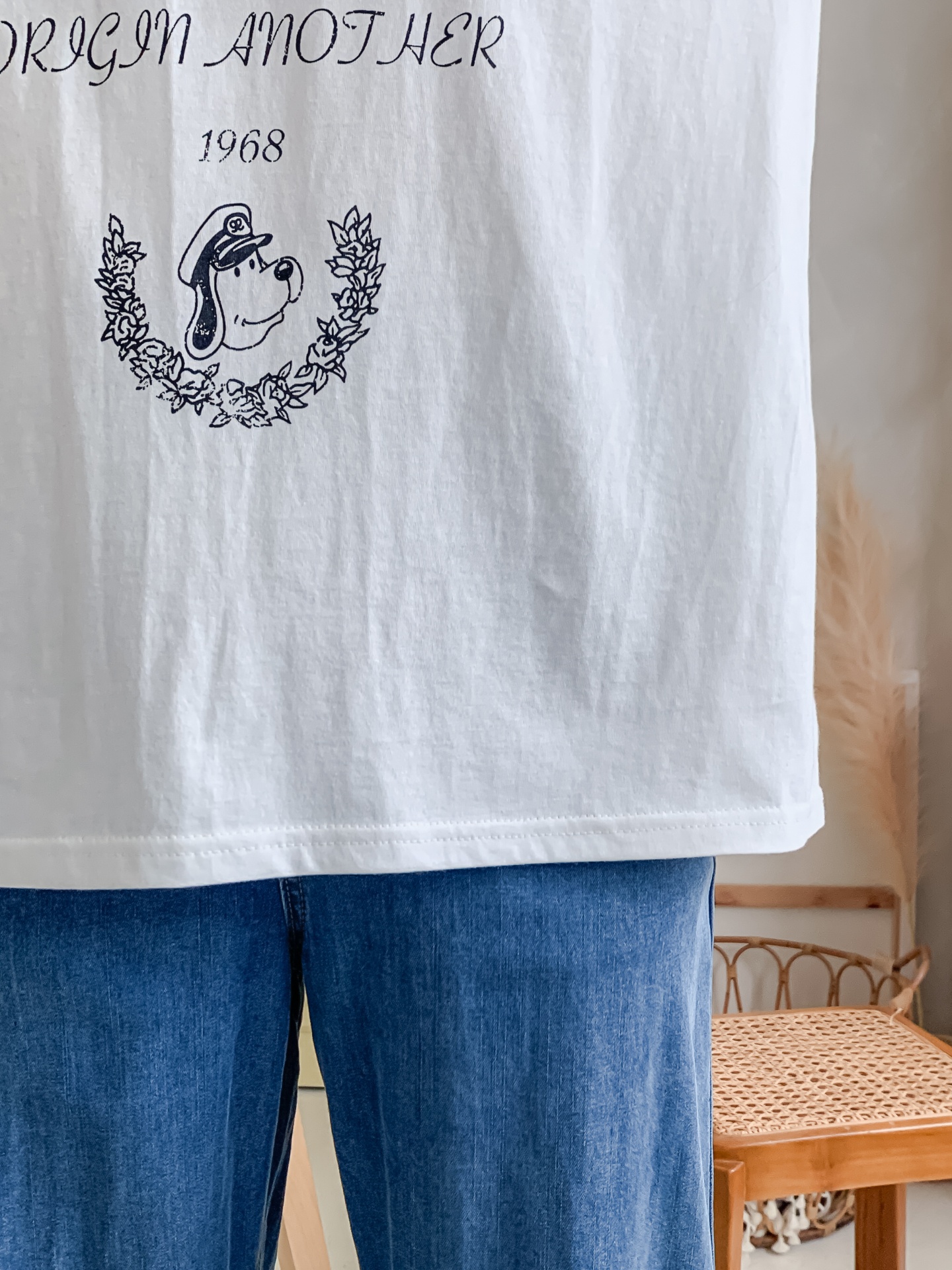 コットンラウンドネックルーズ半袖レタリングTシャツ | 詳細画像14