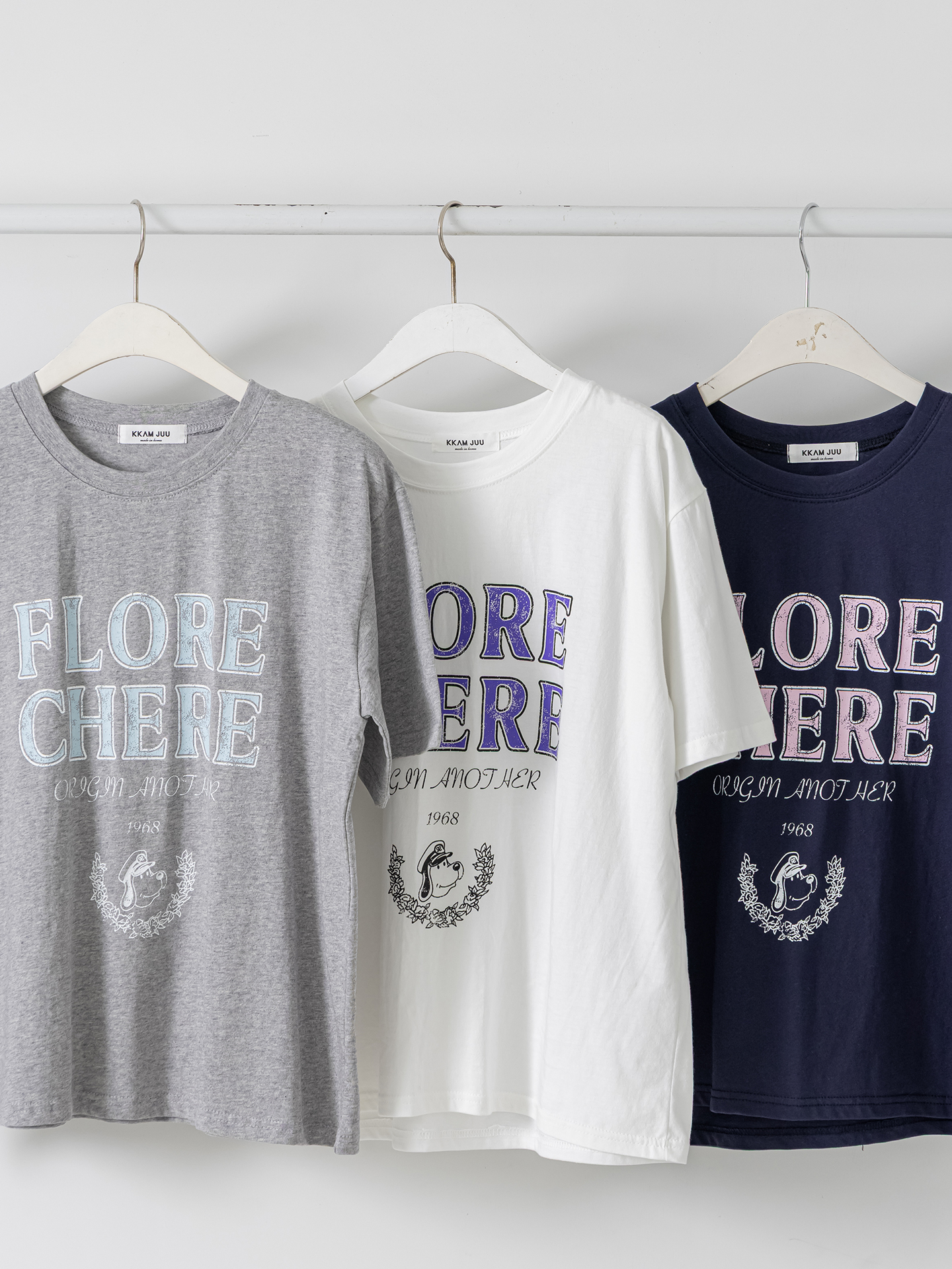 コットンラウンドネックルーズ半袖レタリングTシャツ | 詳細画像35