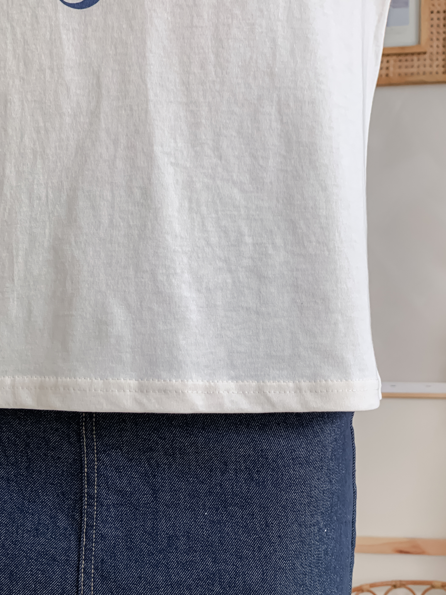 コットンラウンドネックベーシック半袖レタリングTシャツ | 詳細画像9