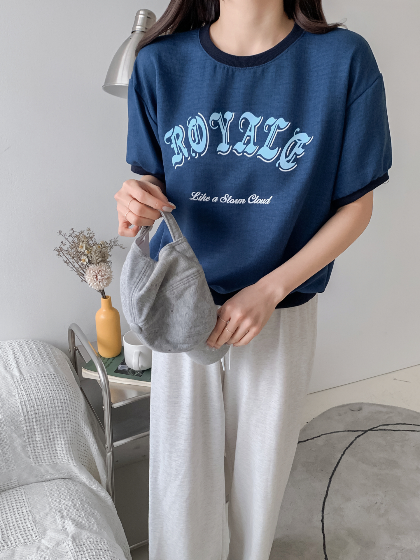 配色ルーズ半袖ドロップショルダーレタリングスウェット | 詳細画像20