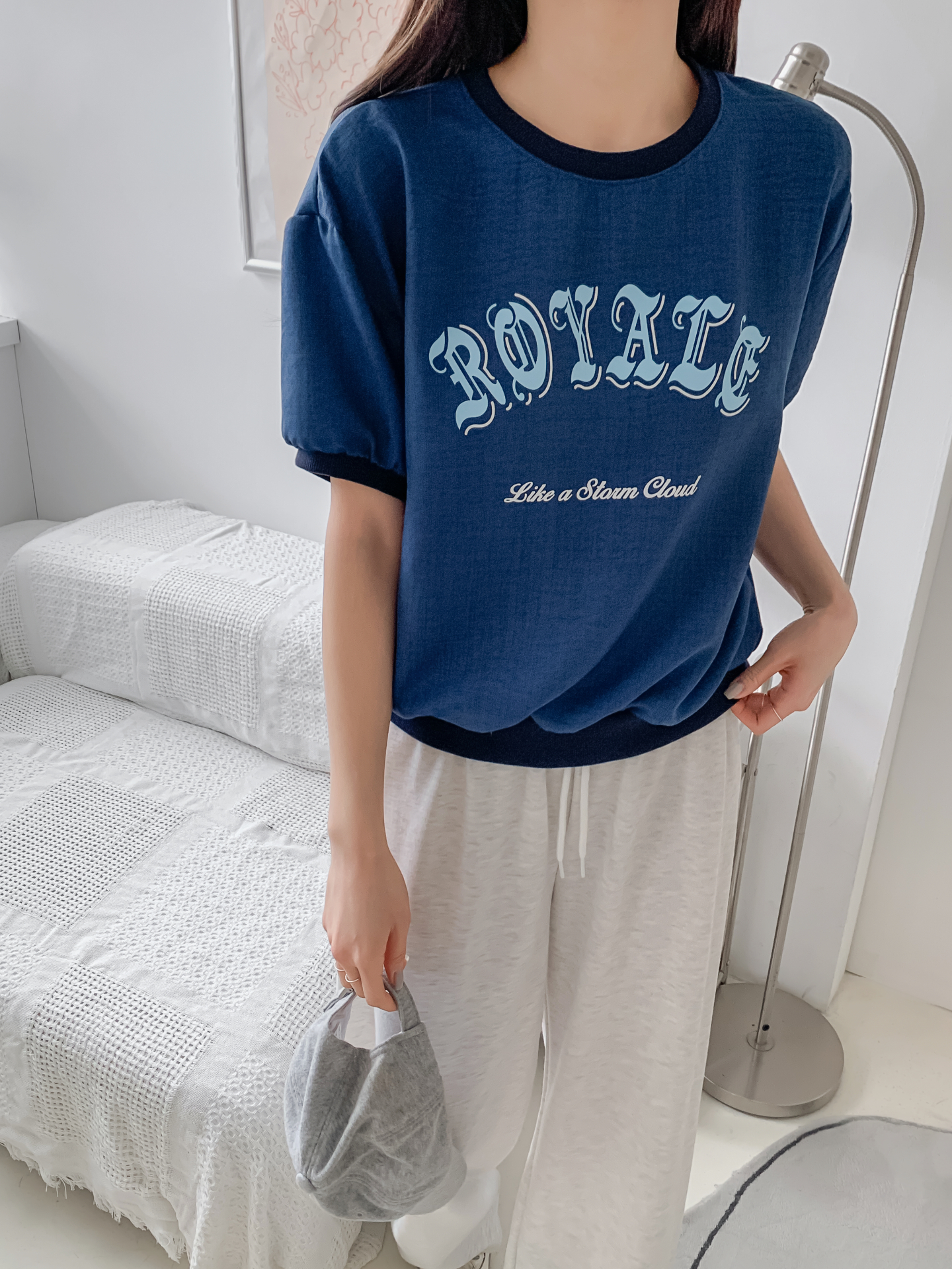 配色ルーズ半袖ドロップショルダーレタリングスウェット | 詳細画像22