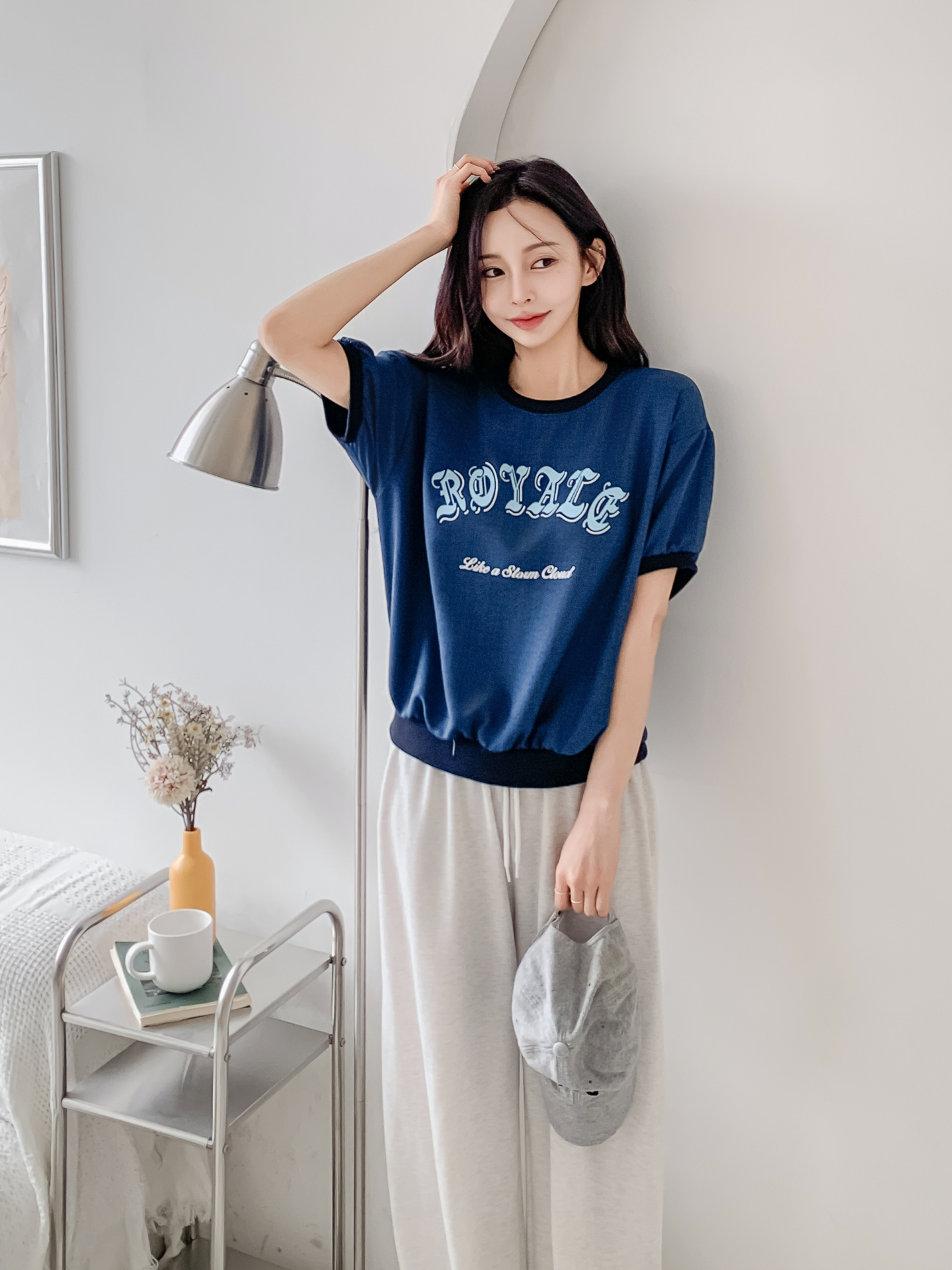 配色ルーズ半袖ドロップショルダーレタリングスウェット | 詳細画像23