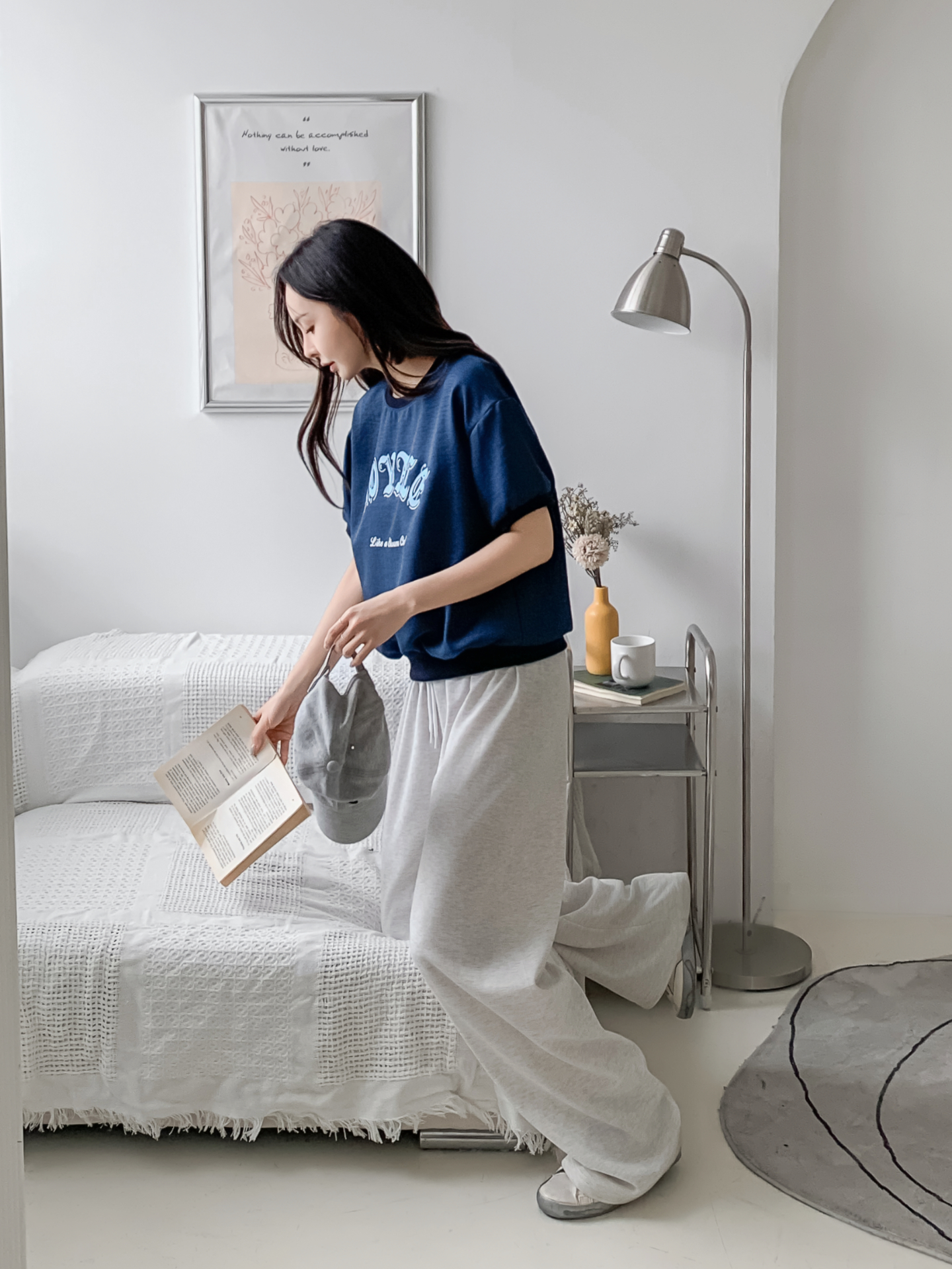 配色ルーズ半袖ドロップショルダーレタリングスウェット | 詳細画像30