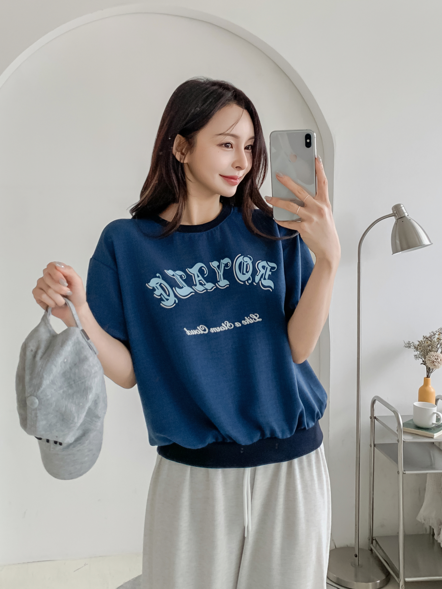 配色ルーズ半袖ドロップショルダーレタリングスウェット | 詳細画像33