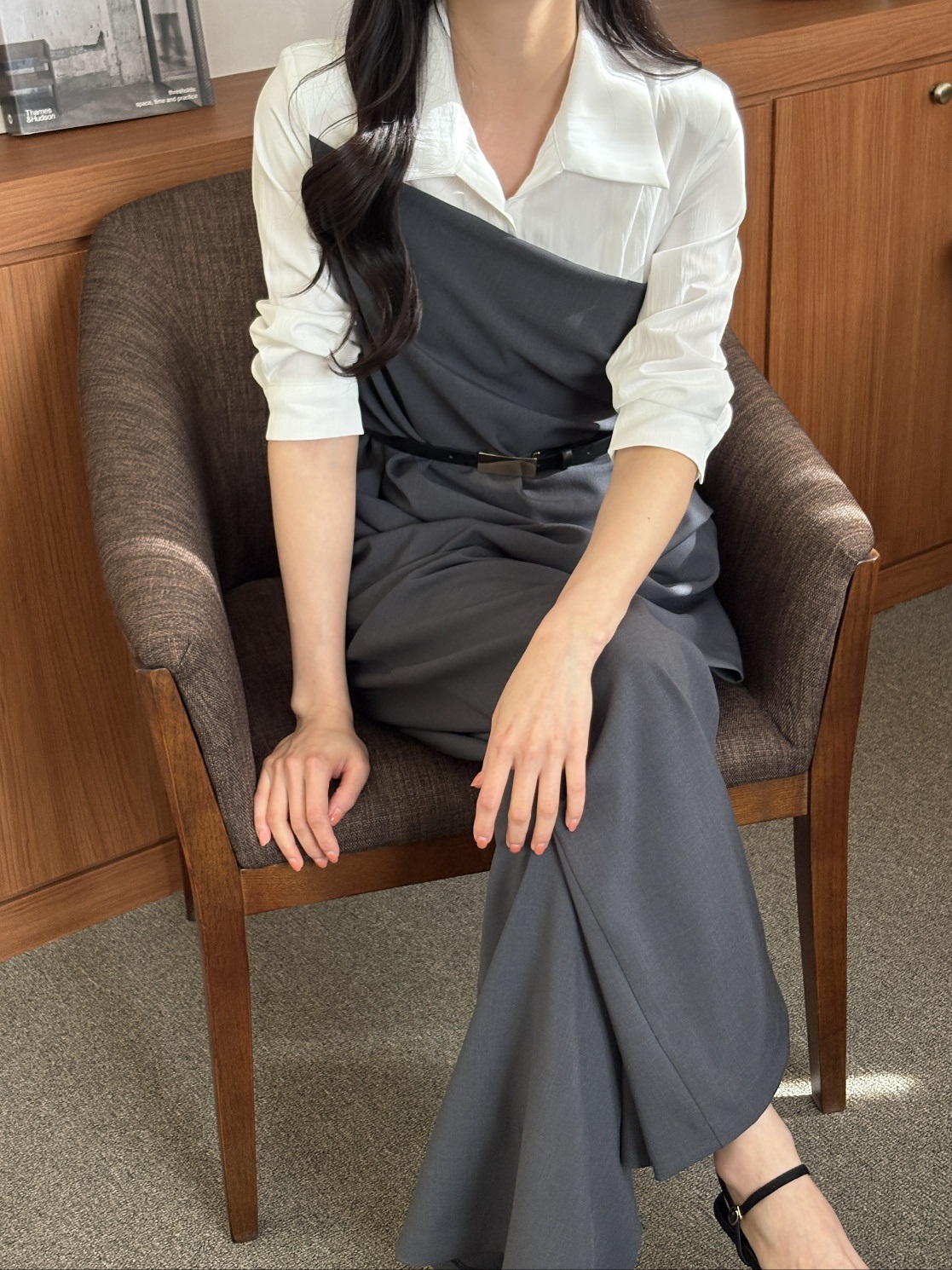 コンビドレープカラーアンバランス7分袖オールインワンベルト付 | 詳細画像20