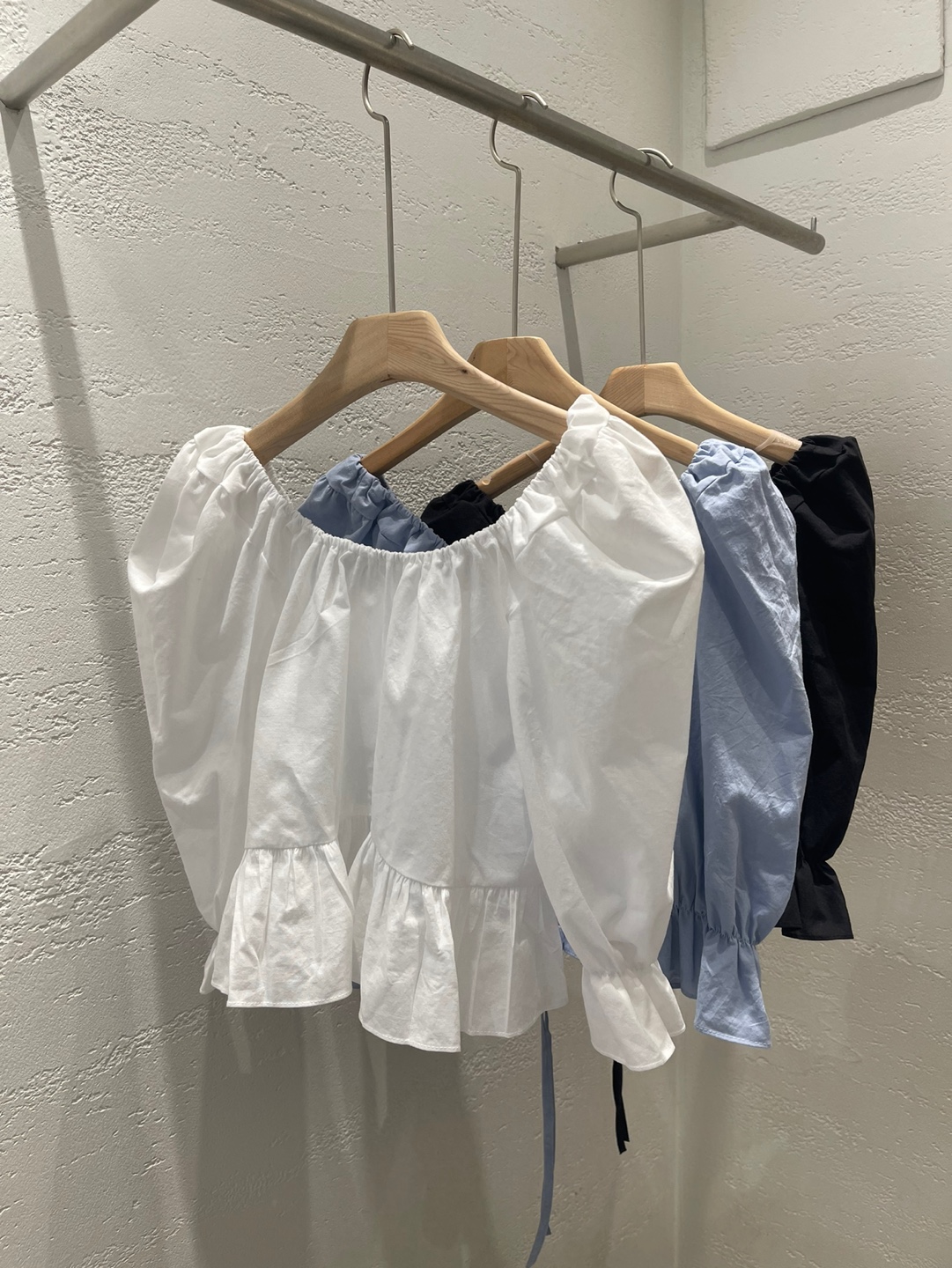 コットンボタンフリルクロップド7分袖リボンブラウス | 詳細画像23