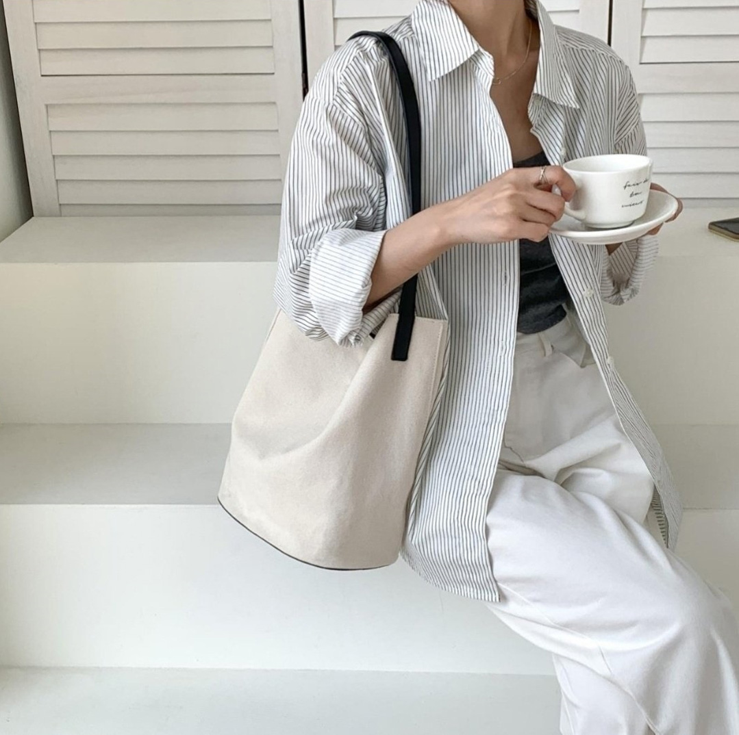 デニムビッグ無地ショルダーバッグ | 詳細画像9