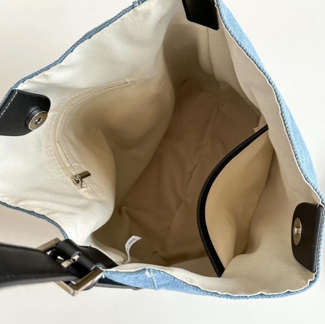 デニムビッグ無地ショルダーバッグ | 詳細画像11