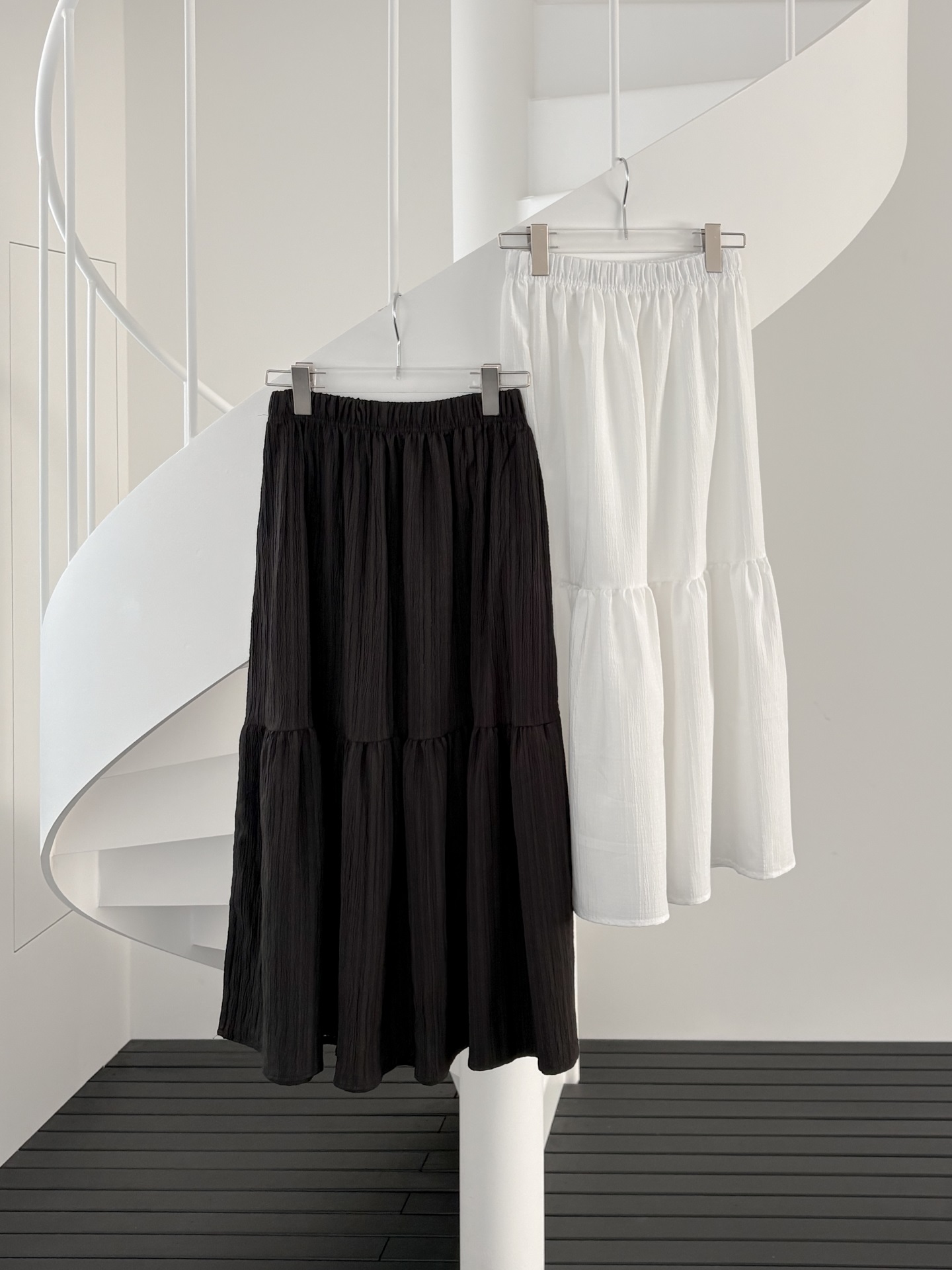 ティアードウエストゴムロングAラインスカート | 詳細画像3