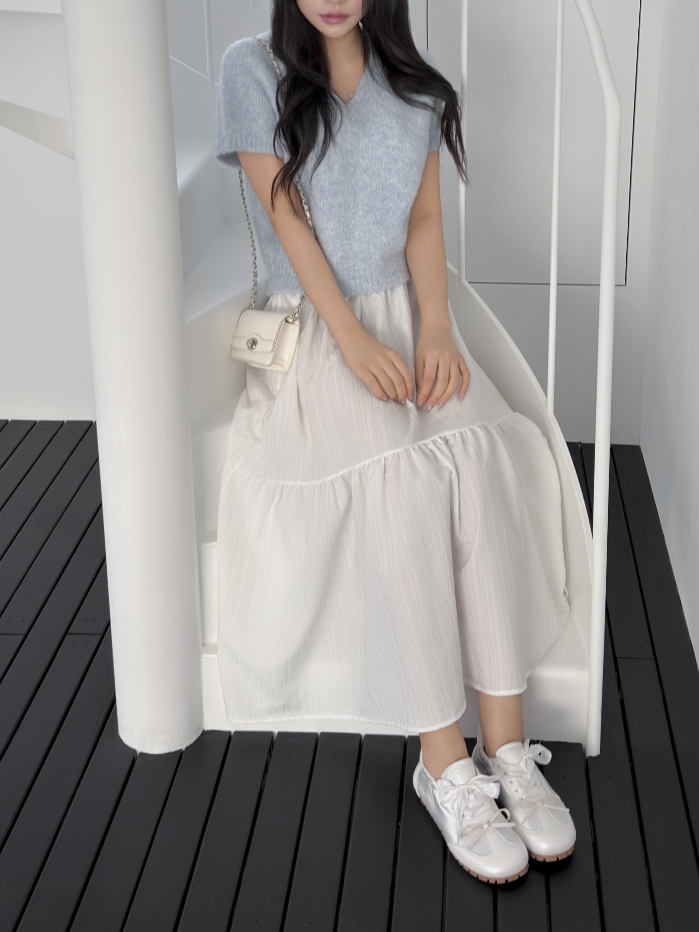 ティアードウエストゴムロングAラインスカート | 詳細画像6