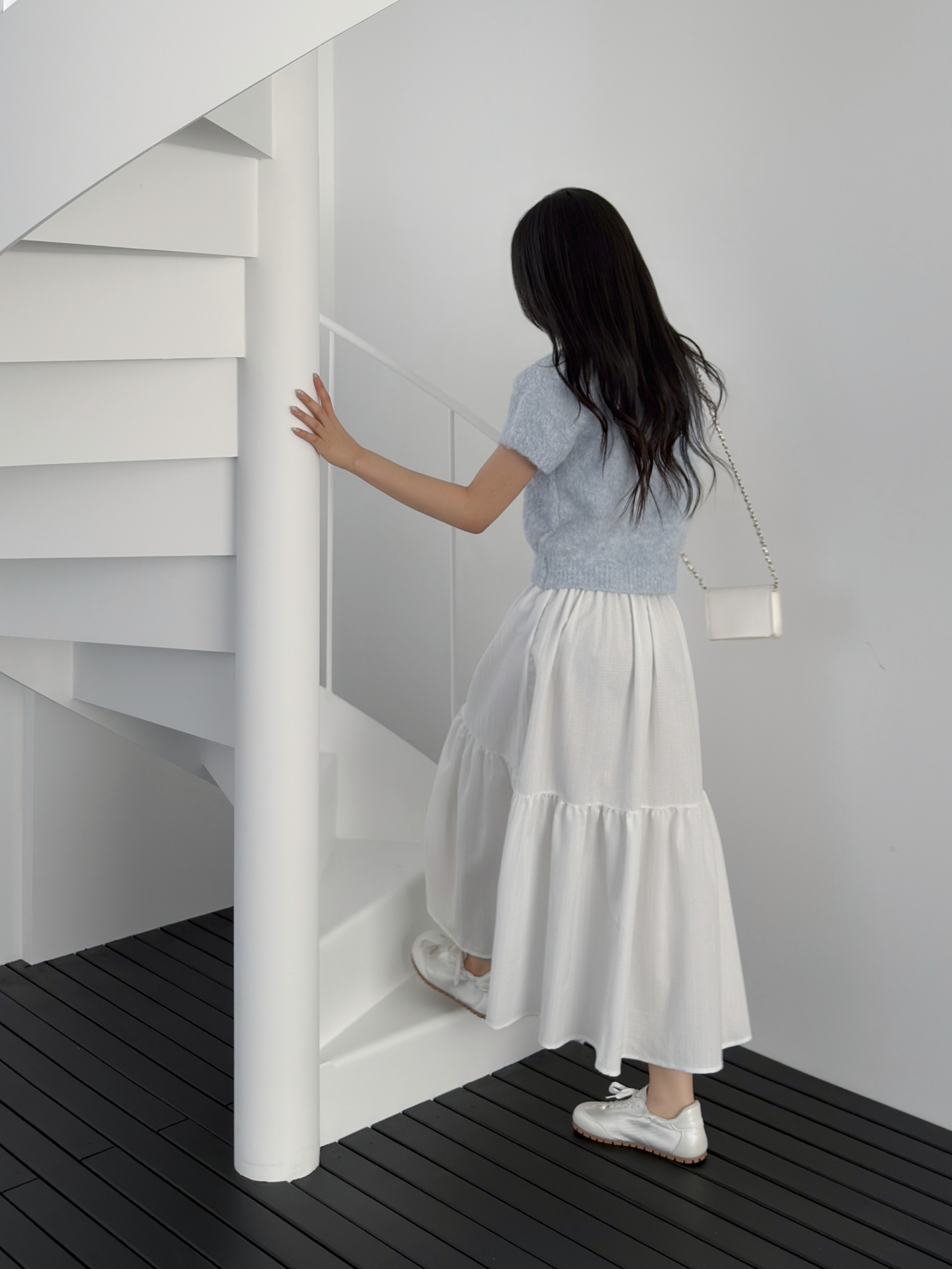 ティアードウエストゴムロングAラインスカート | 詳細画像7