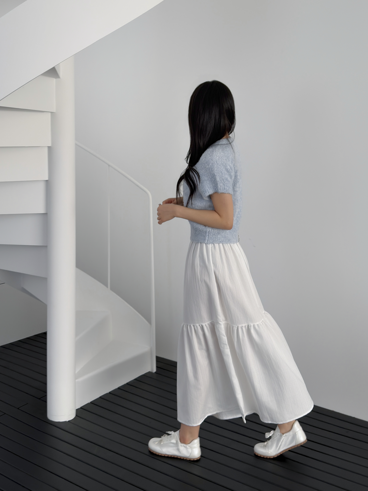 ティアードウエストゴムロングAラインスカート | 詳細画像9