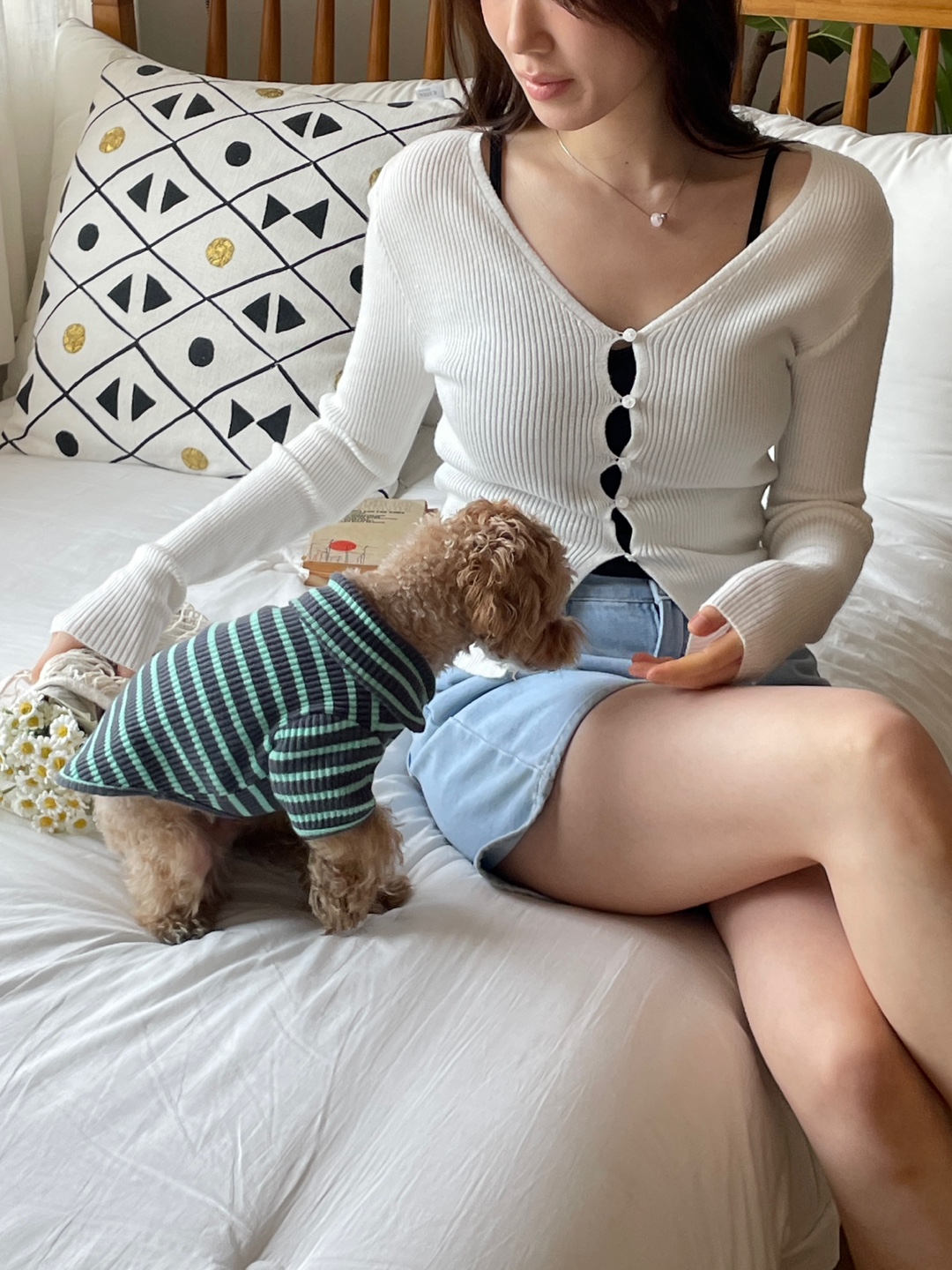 リブボタンVネックスリムカーディガン | 詳細画像8