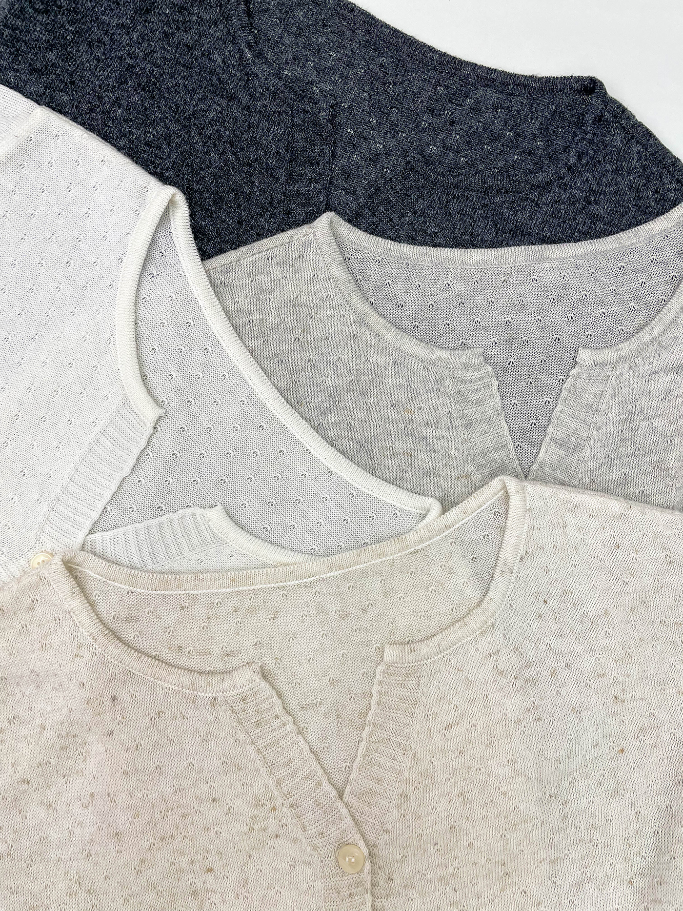 パンチングリネン混配色カーディガン | 詳細画像4