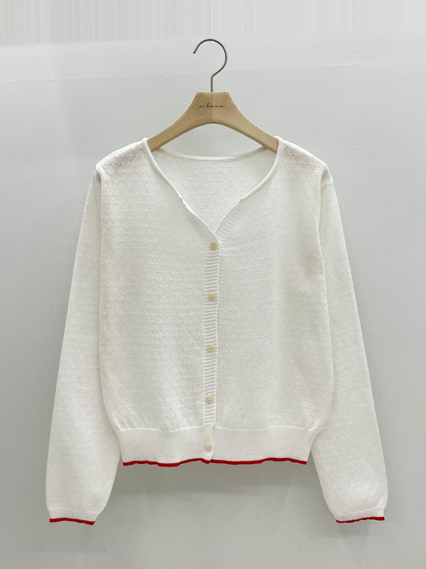 パンチングリネン混配色カーディガン | 詳細画像17