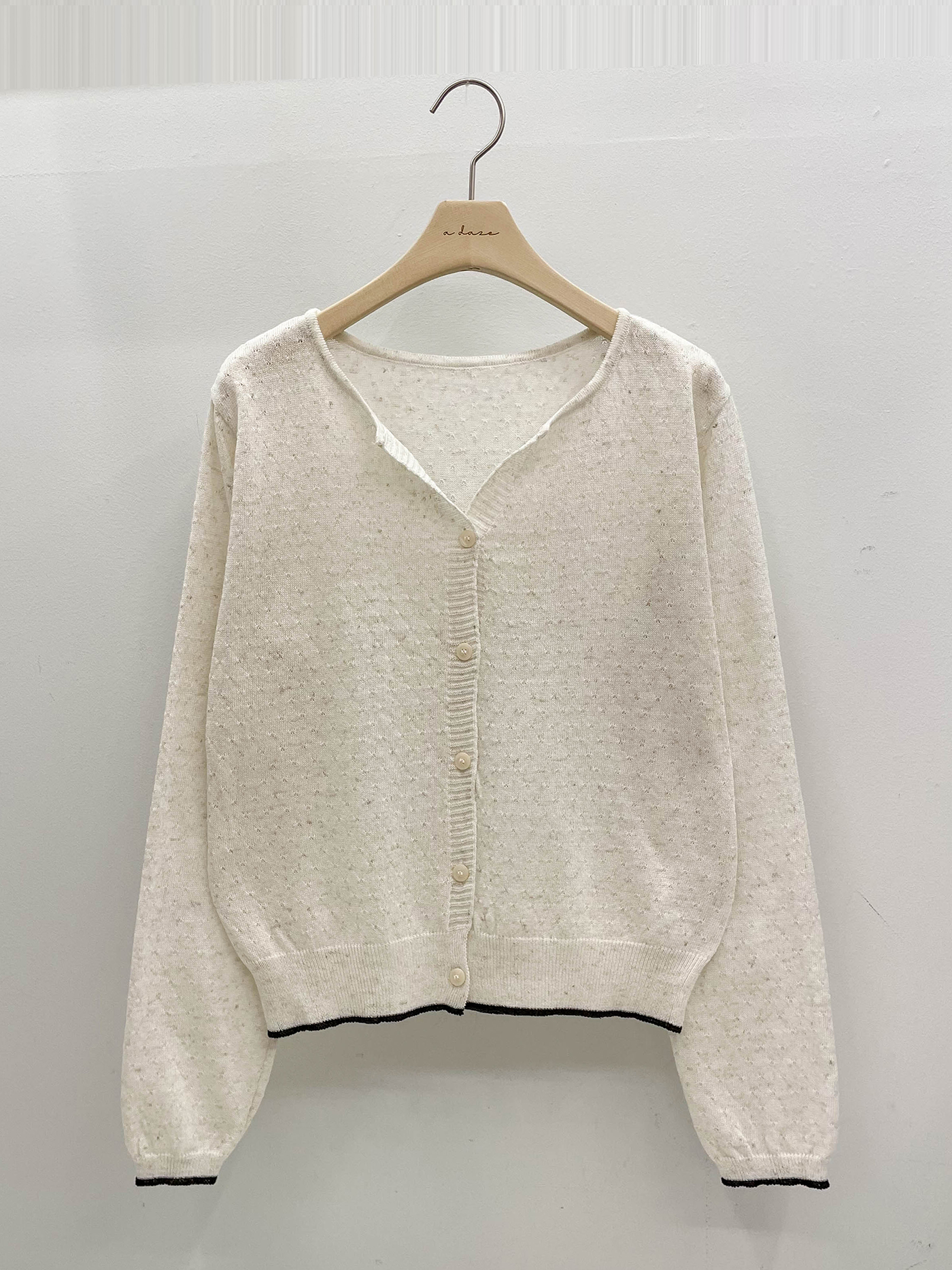 パンチングリネン混配色カーディガン | 詳細画像18