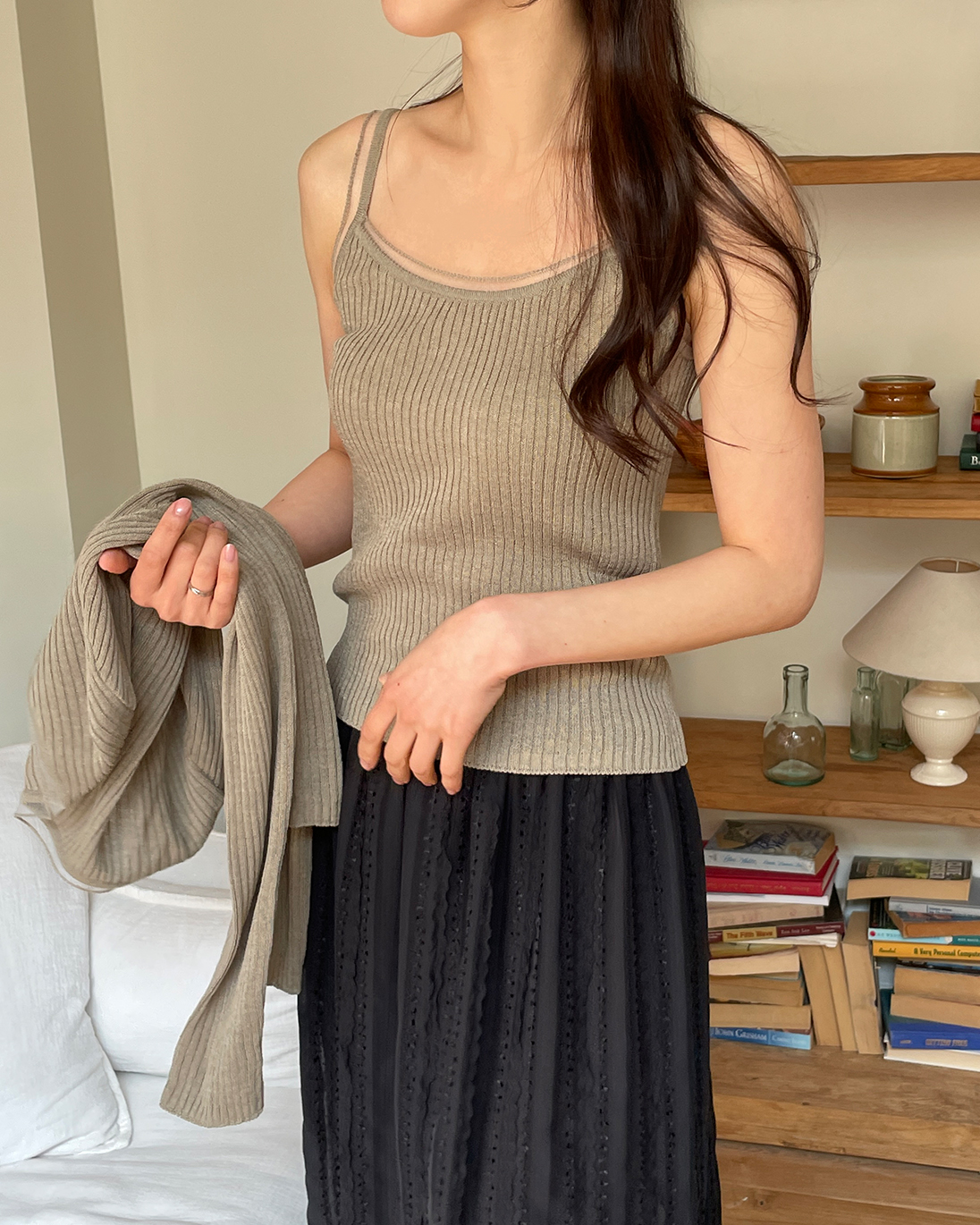 リブニットリネン混キャミソール | 詳細画像10