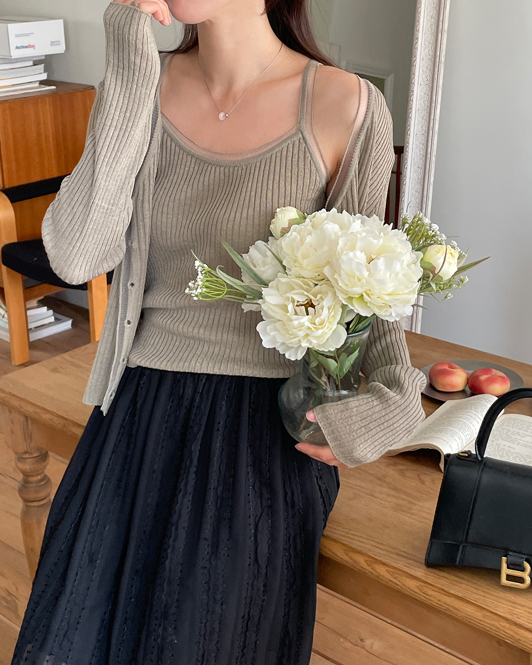 リブニットリネン混キャミソール | 詳細画像13