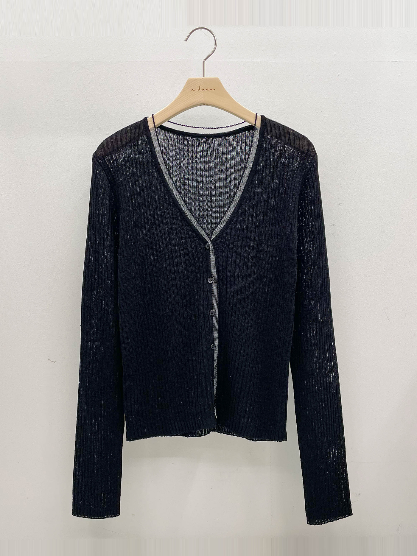 リブリネン混Vネックカーディガン | 詳細画像18