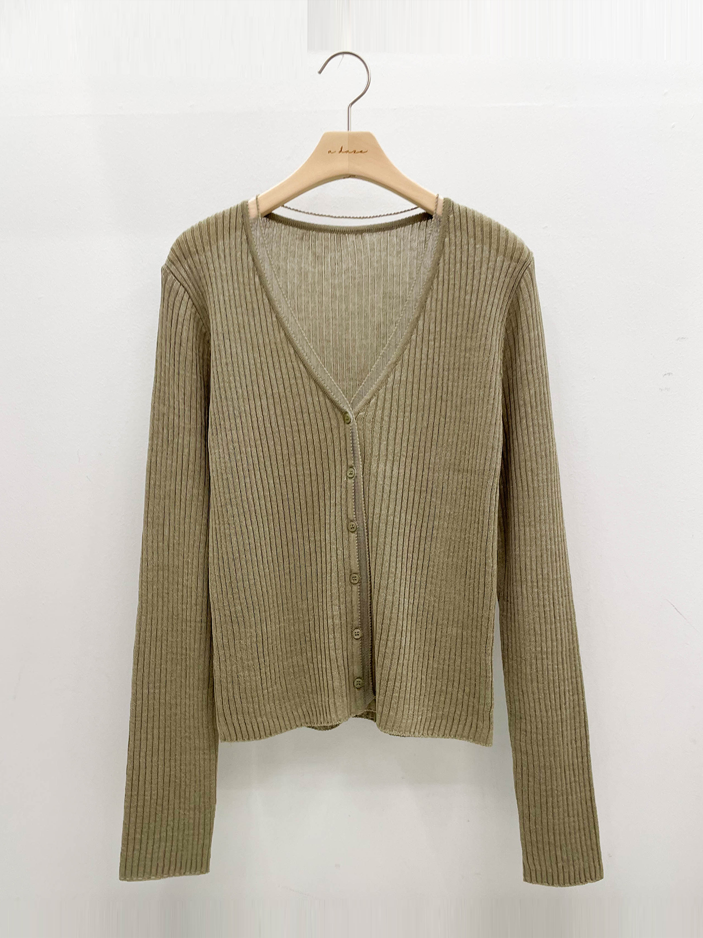 リブリネン混Vネックカーディガン | 詳細画像17