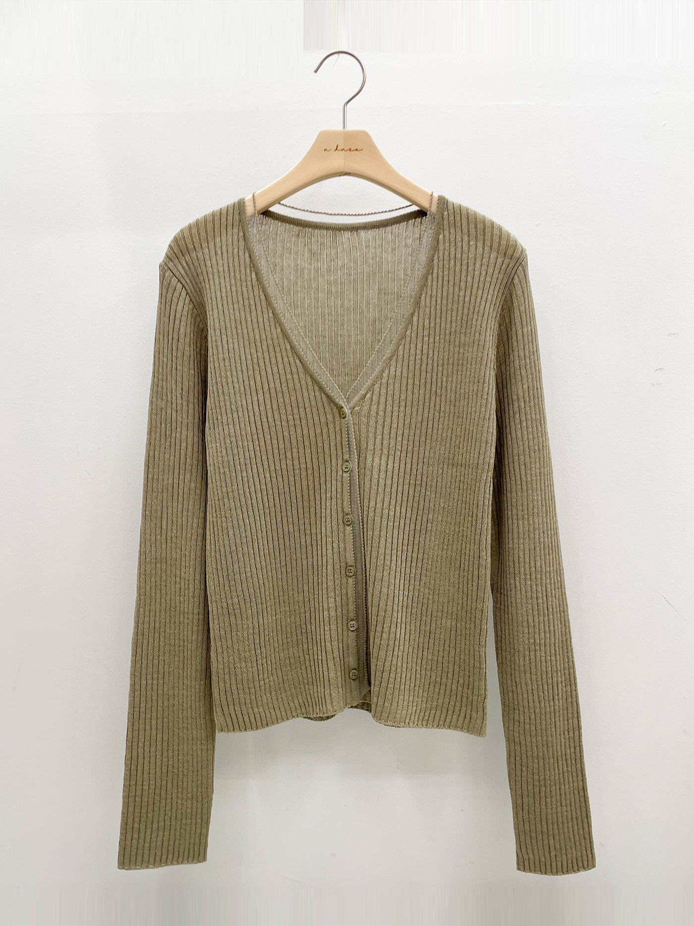 リブリネン混Vネックカーディガンキャミソールアンサンブル | 詳細画像15