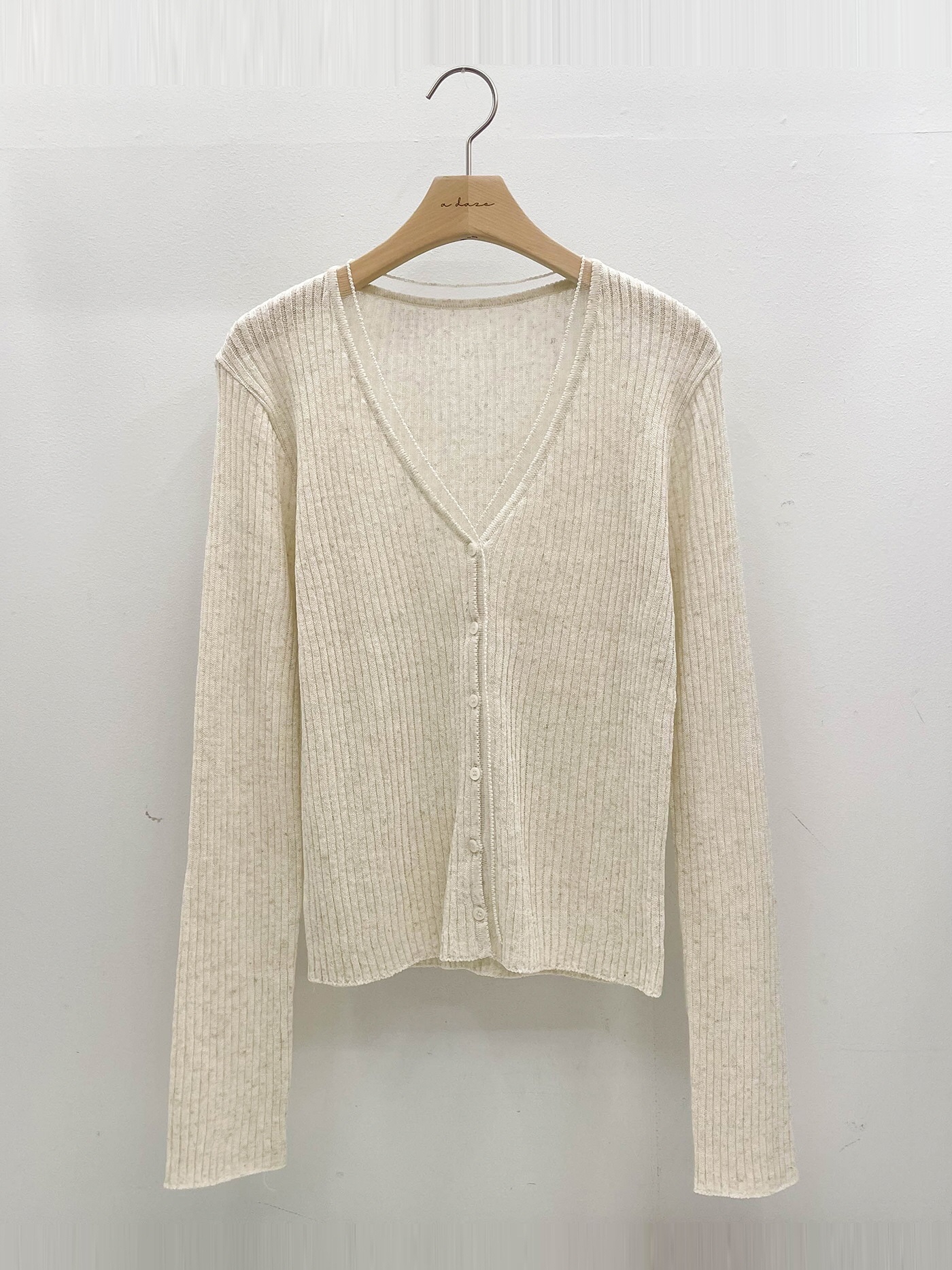 リブリネン混Vネックカーディガンキャミソールアンサンブル | 詳細画像17