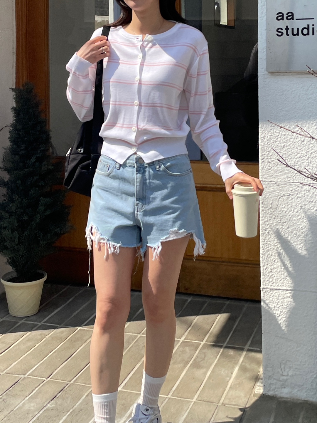 ラウンドネックボーダーカーディガン | 詳細画像7