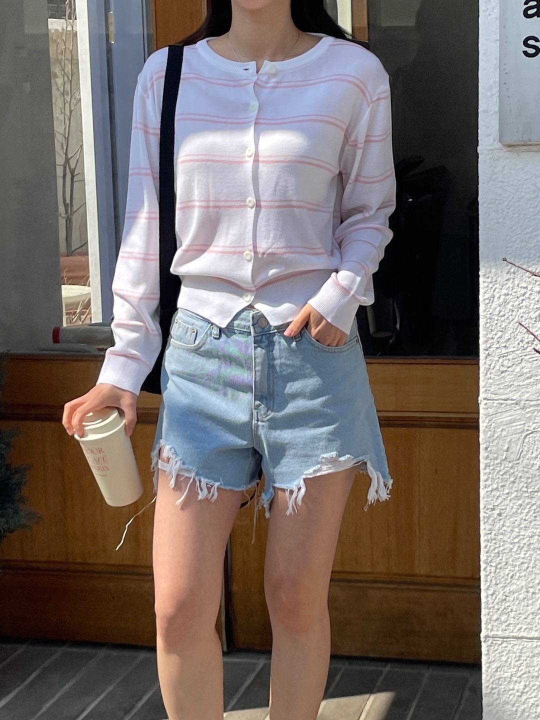 ラウンドネックボーダーカーディガン | 詳細画像6