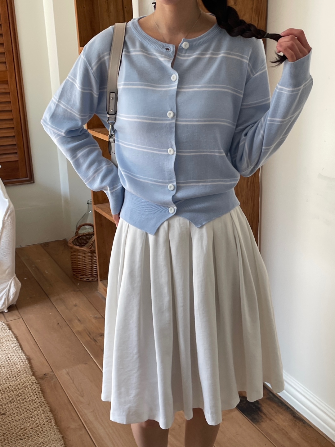 ラウンドネックボーダーカーディガン | 詳細画像11