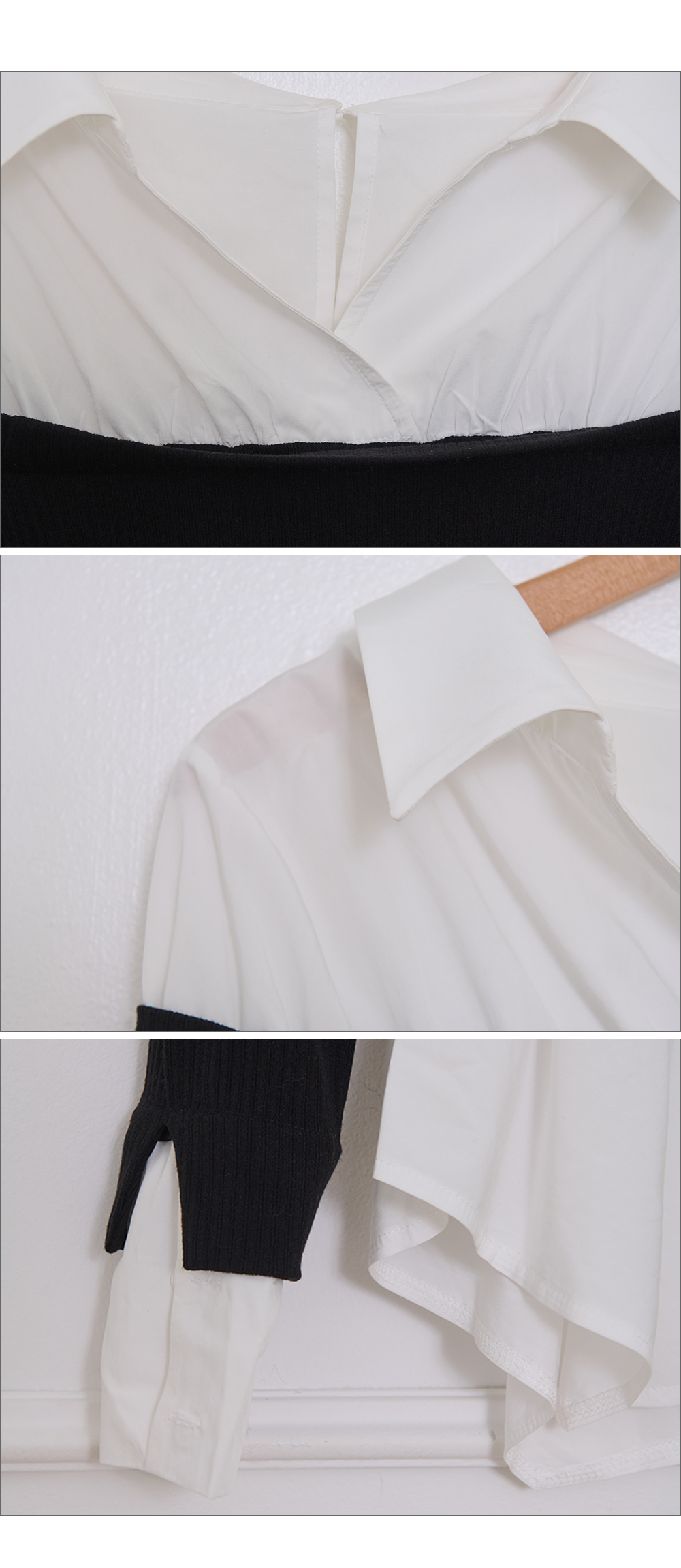 コンビオフショルダーアンバランスネックレイヤード風ブラウス | DHOLIC | 詳細画像24