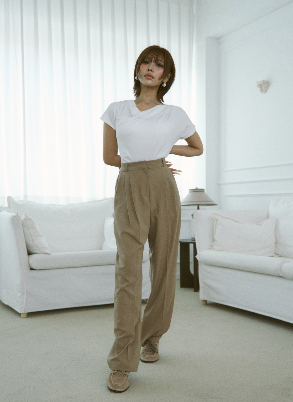 ドレープ半袖無地Tシャツ | DHOLIC | 詳細画像3