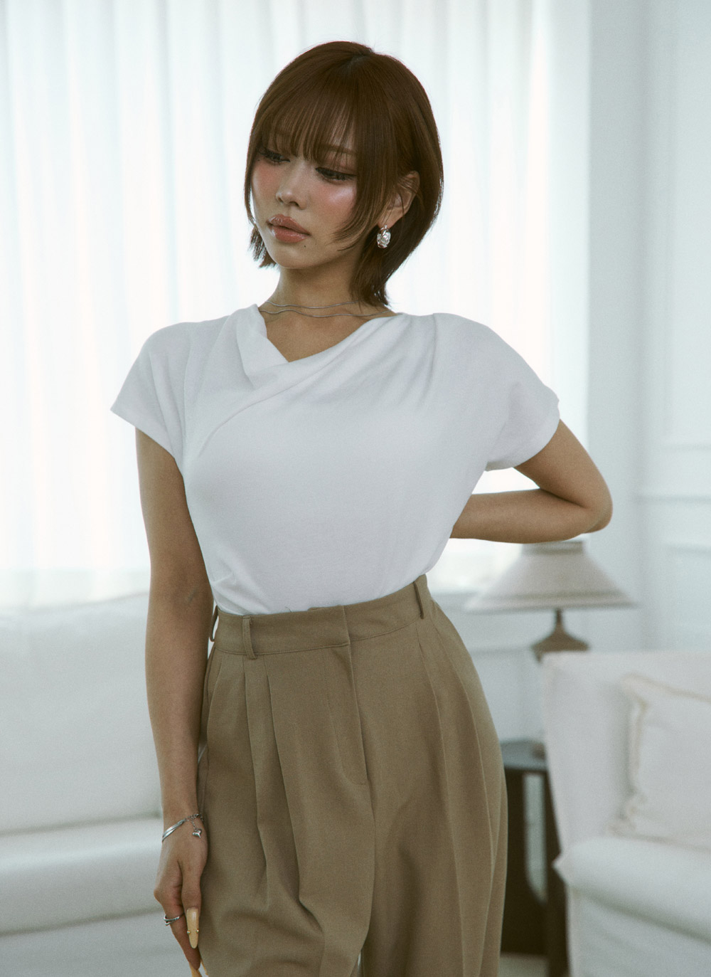 ドレープ半袖無地Tシャツ | DHOLIC | 詳細画像6