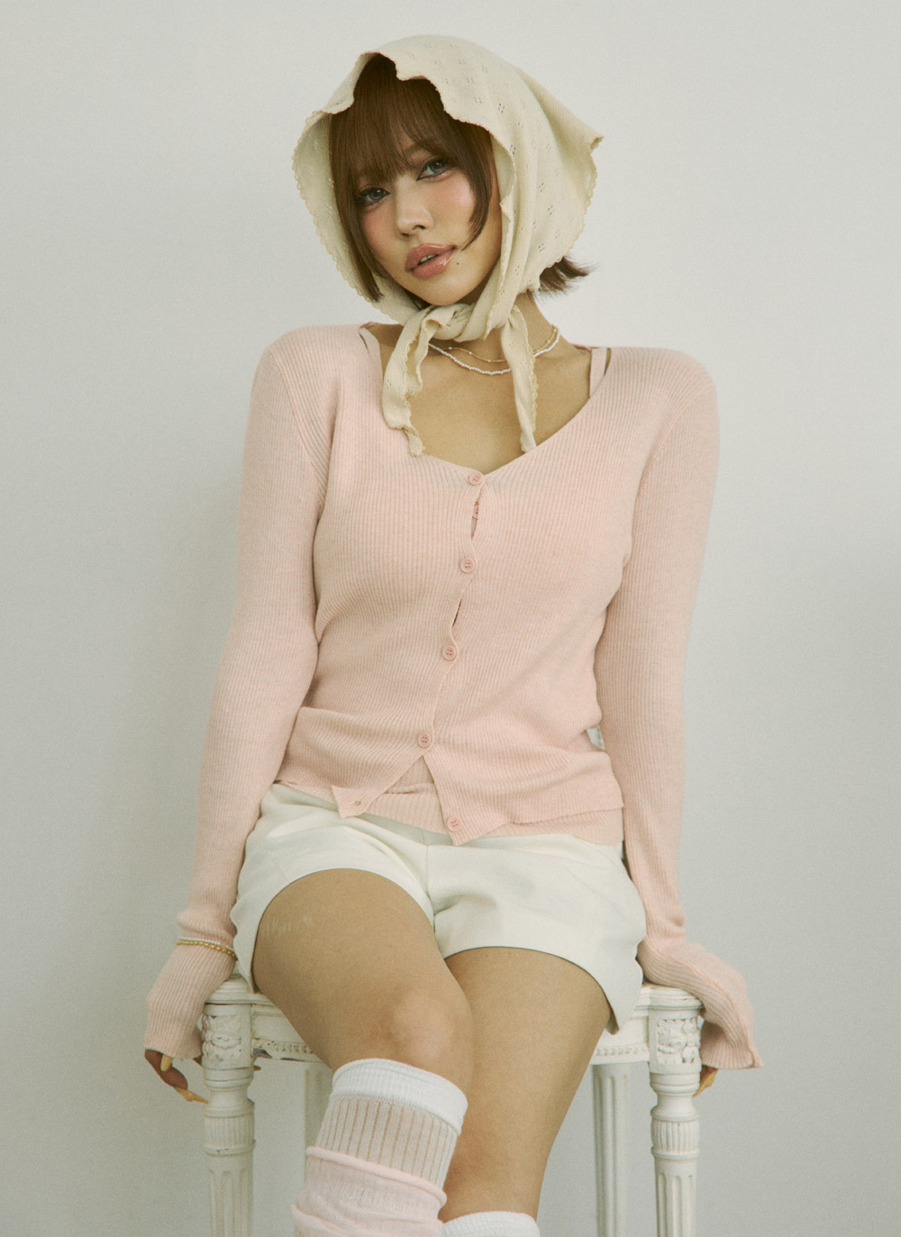 ボタンレースアップカーディガンキャミソールアンサンブル | DHOLIC | 詳細画像3