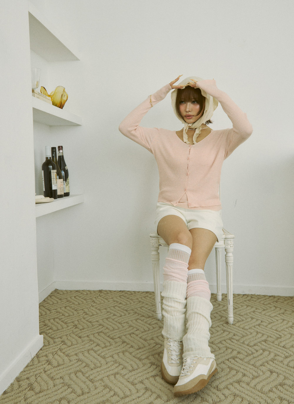 ボタンレースアップカーディガンキャミソールアンサンブル | DHOLIC | 詳細画像4