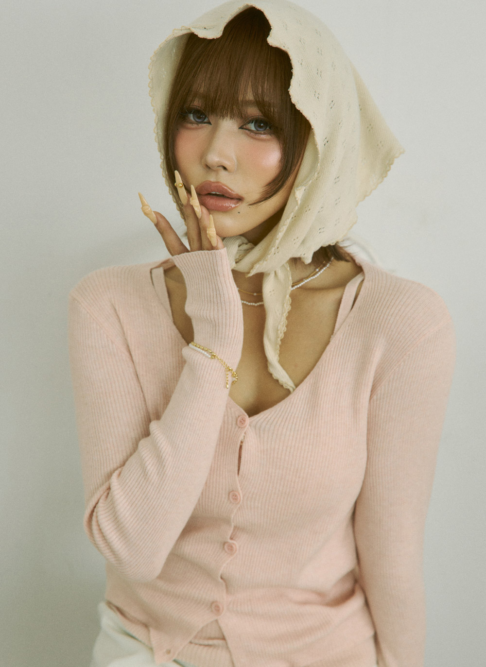 ボタンレースアップカーディガンキャミソールアンサンブル | DHOLIC | 詳細画像5