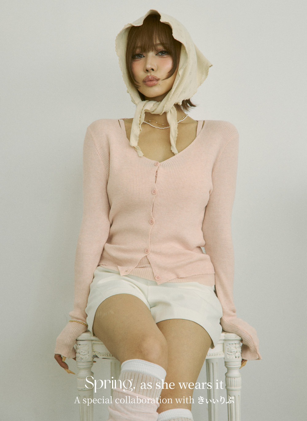 ボタンレースアップカーディガンキャミソールアンサンブル | DHOLIC | 詳細画像15