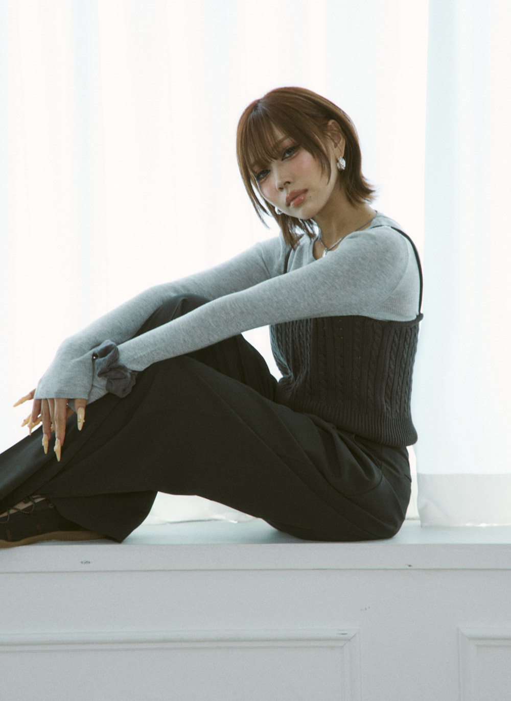 ケーブルTシャツビスチェアンサンブル | DHOLIC | 詳細画像3