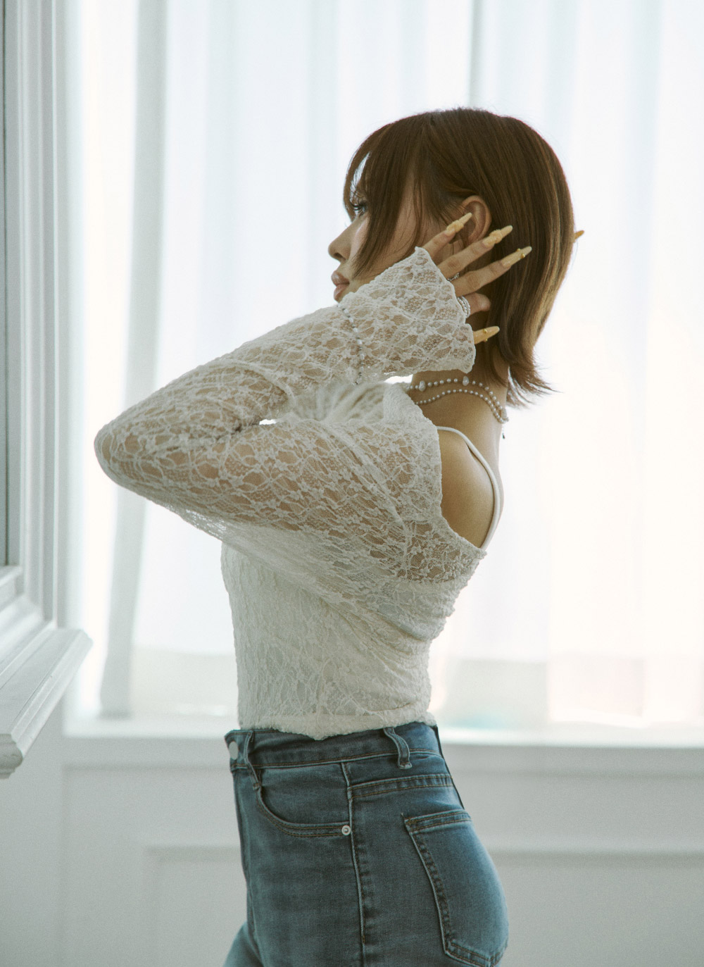 レースオフショルダーキャミソールアンサンブル | DHOLIC | 詳細画像9