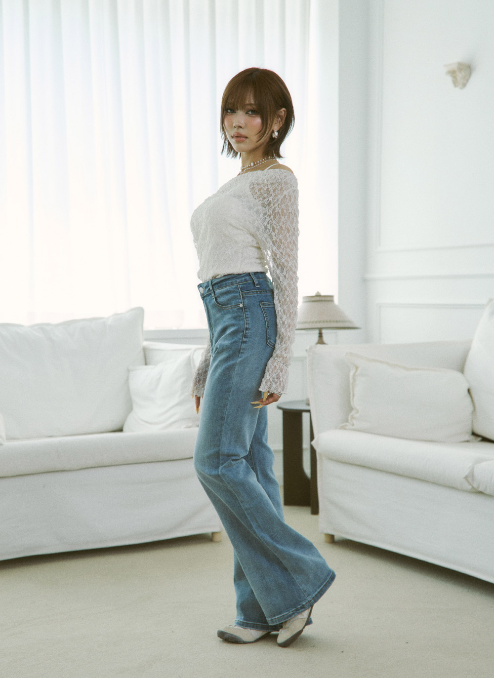 レースオフショルダーキャミソールアンサンブル | DHOLIC | 詳細画像10