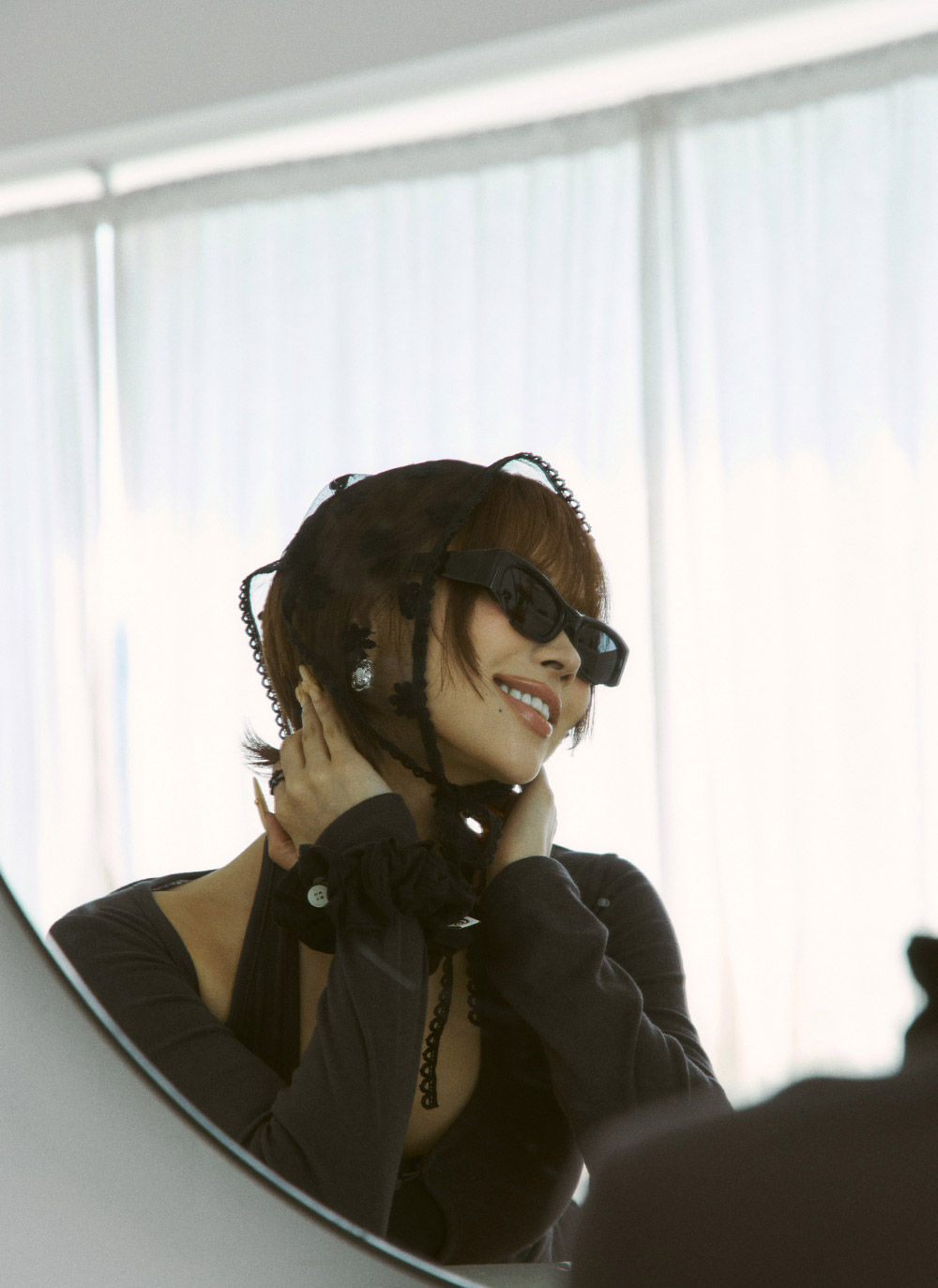 ボタンホルターネックレイヤード風長袖Tシャツ | DHOLIC | 詳細画像17