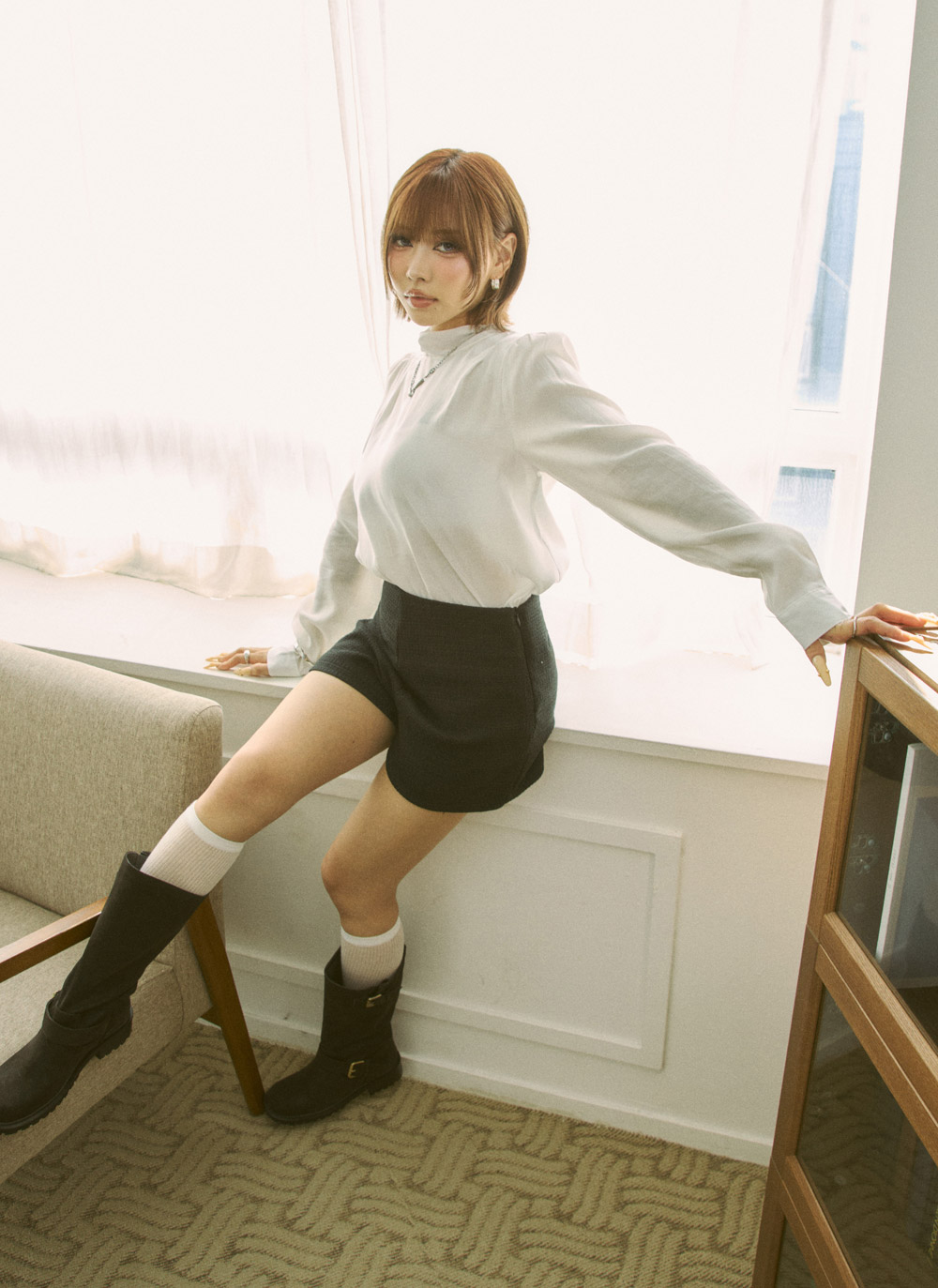 シースルーボウタイ長袖ブラウス | DHOLIC | 詳細画像5