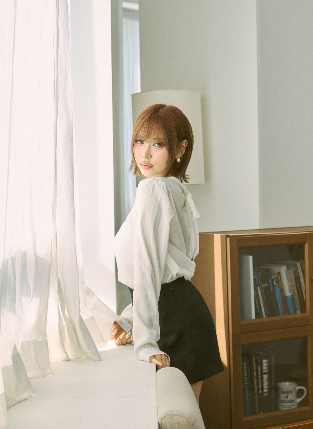 シースルーボウタイ長袖ブラウス | DHOLIC | 詳細画像6