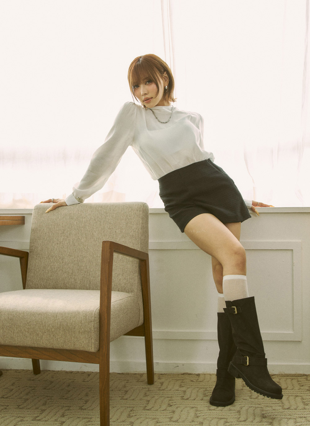 シースルーボウタイ長袖ブラウス | DHOLIC | 詳細画像10