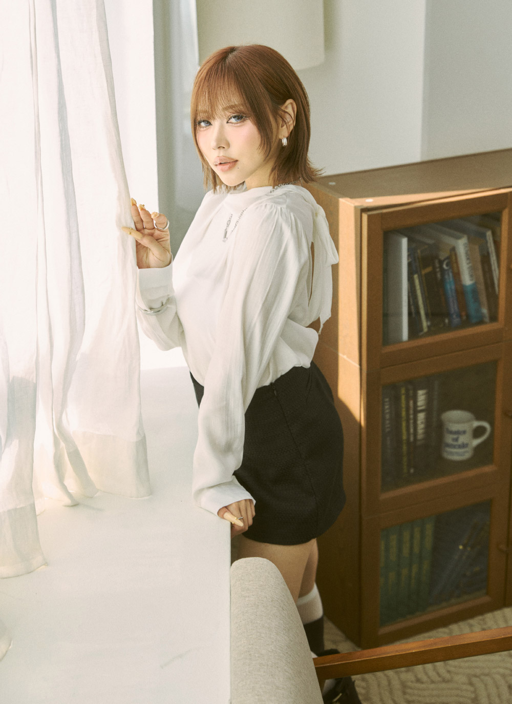 シースルーボウタイ長袖ブラウス | DHOLIC | 詳細画像15